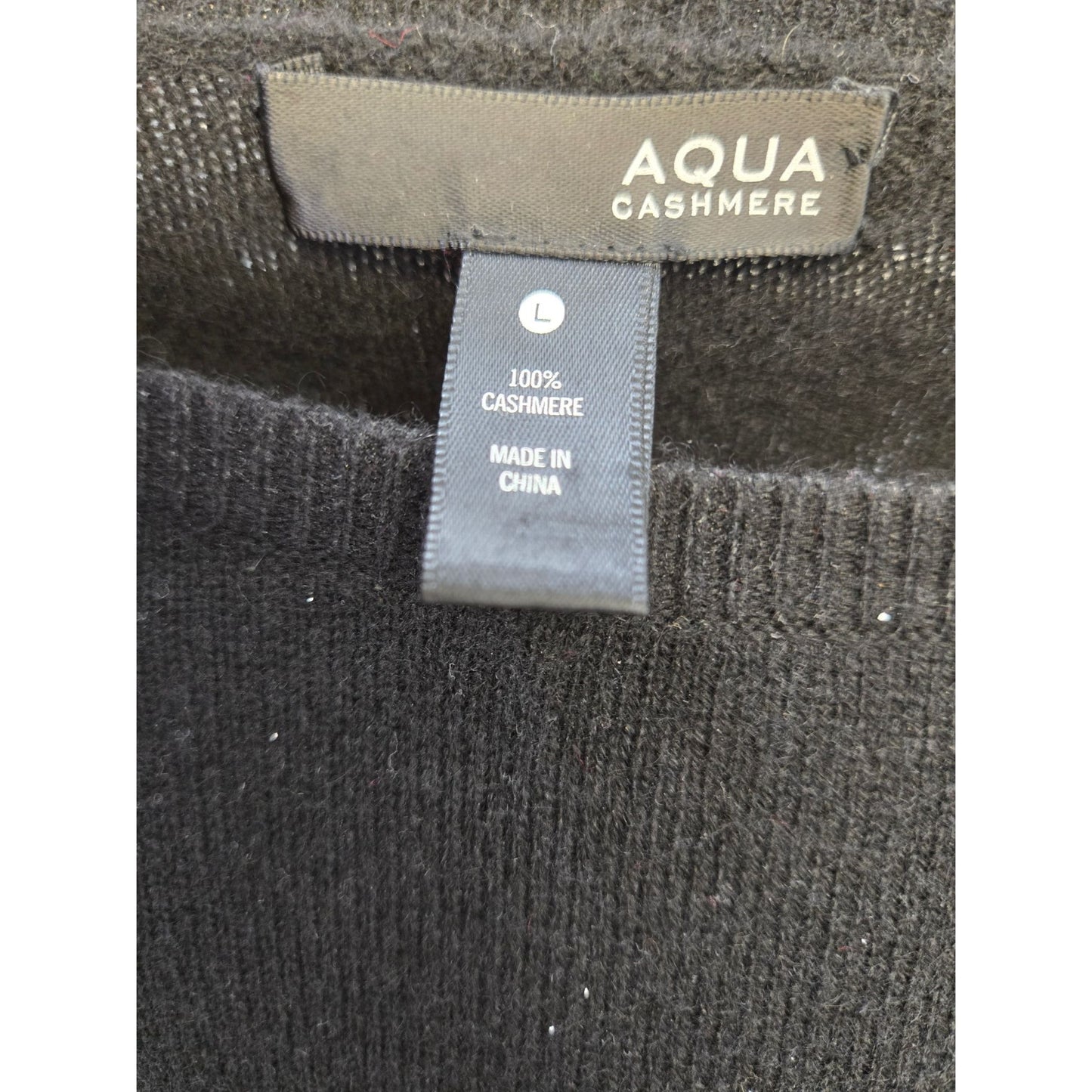Aqua 100% Cashmere Bell Sleeve Crewneck Sweater Size Large