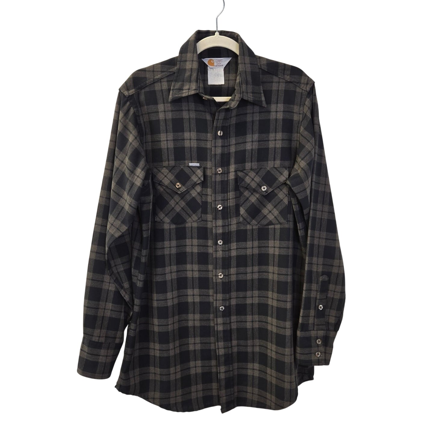 Carhartt Rugged Outdoor Wear Plaid Button Down Shirt Size Large (est)