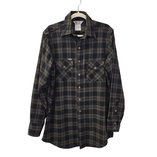 Carhartt Rugged Outdoor Wear Plaid Button Down Shirt Size Large (est)