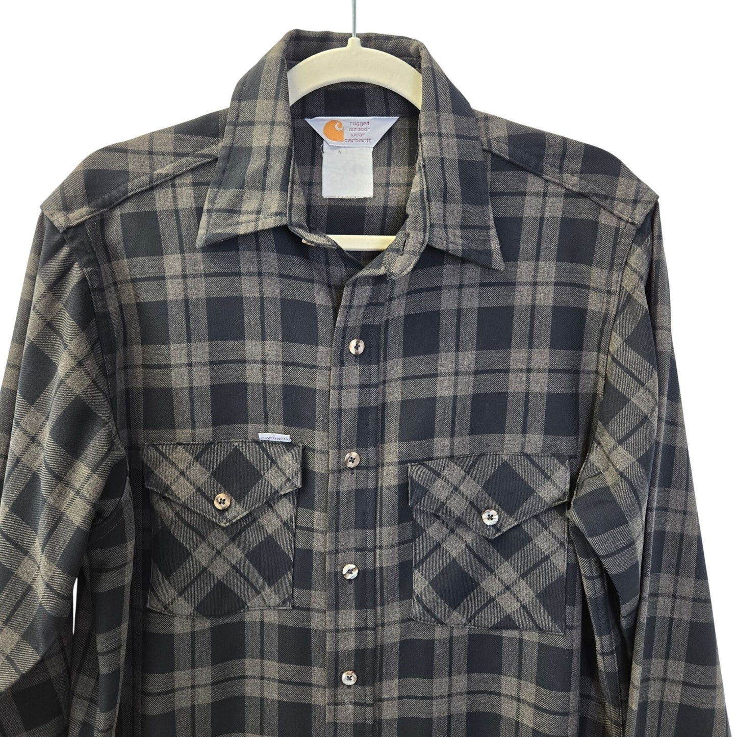 Carhartt Rugged Outdoor Wear Plaid Button Down Shirt Size Large (est)