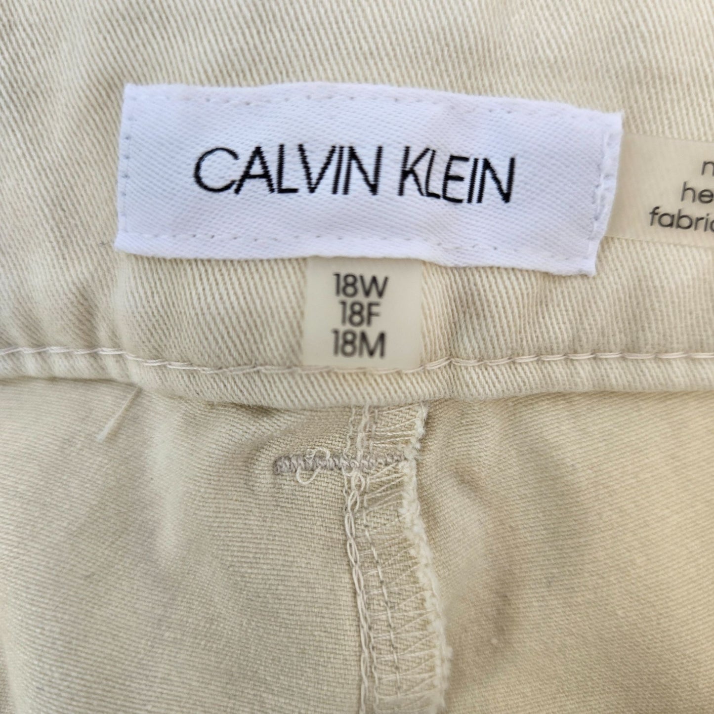 NWT Calvin Klein Mid-Rise Slim Cream Color Pants Size 18W