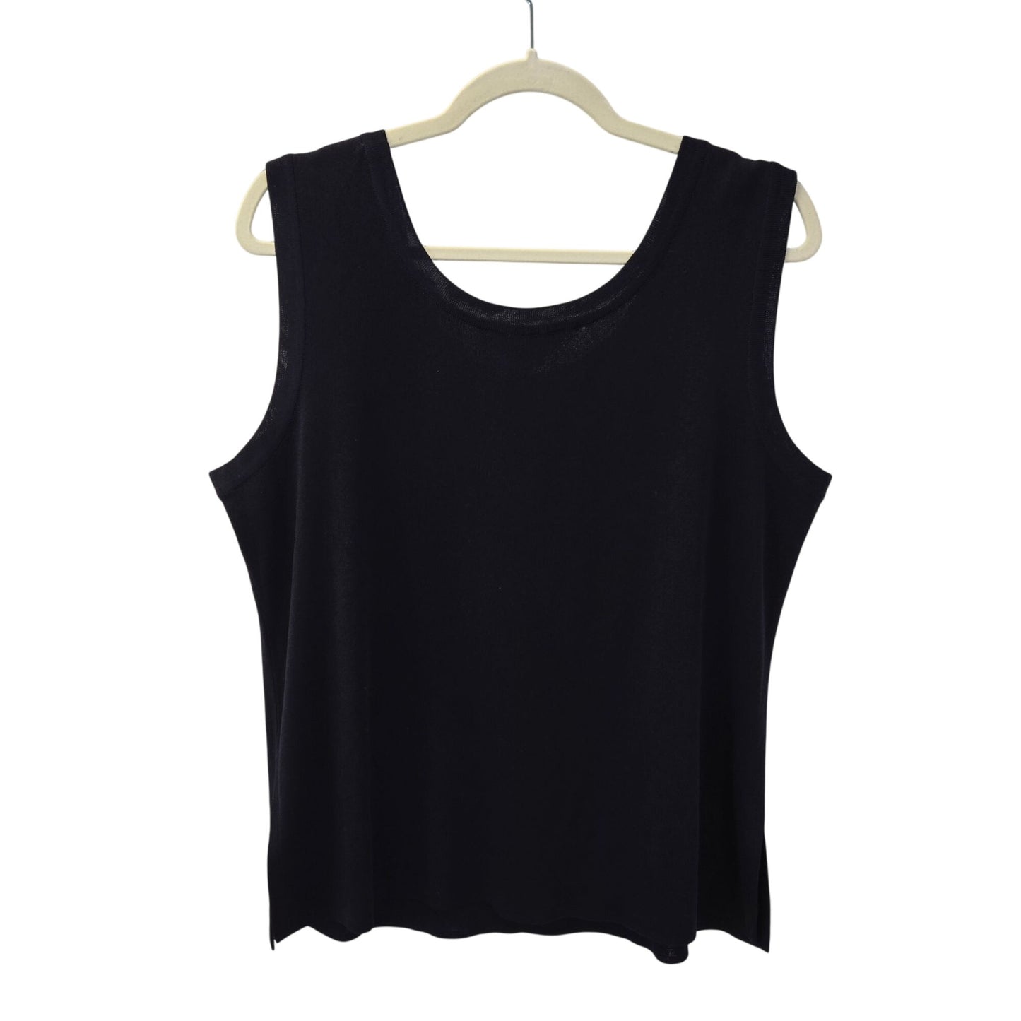 Exclusively Misook Sleeveless Knit Split Hem Tank Top Size XL