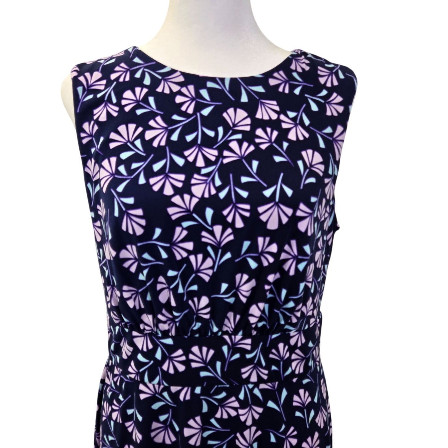 London Times Abstract Floral Print Fit & Flare Midi Dress Size 8