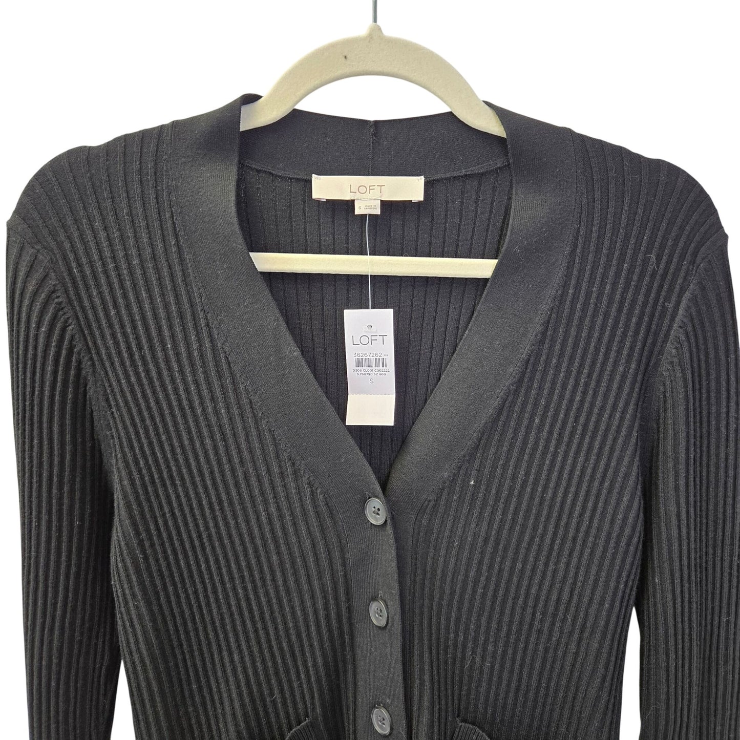 NWT Loft Ribbed Cardigan V-Neck Sweater Size Small