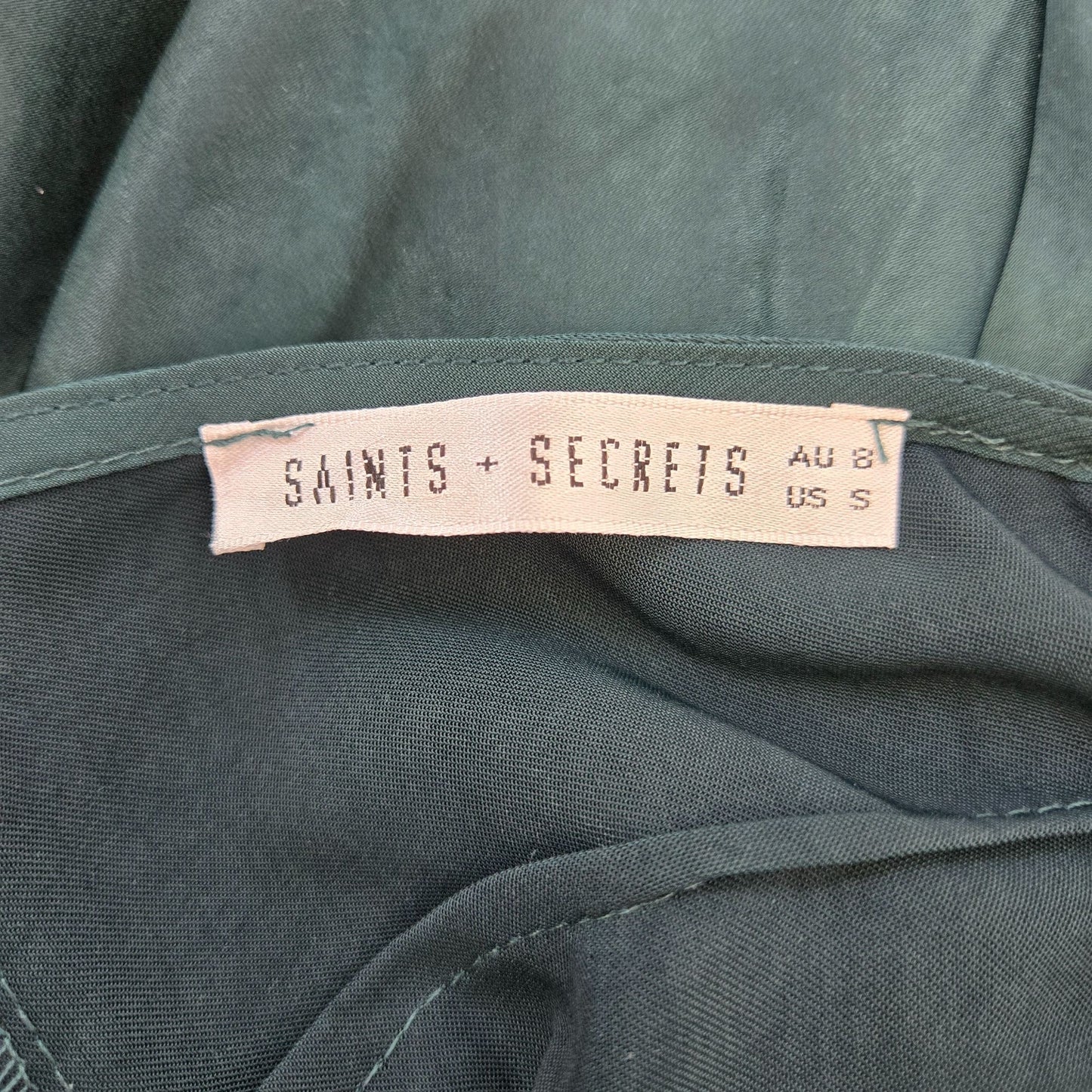 Saints + Secrets Satin Open Back Asymmetrical Hem Mini Dress Size Small