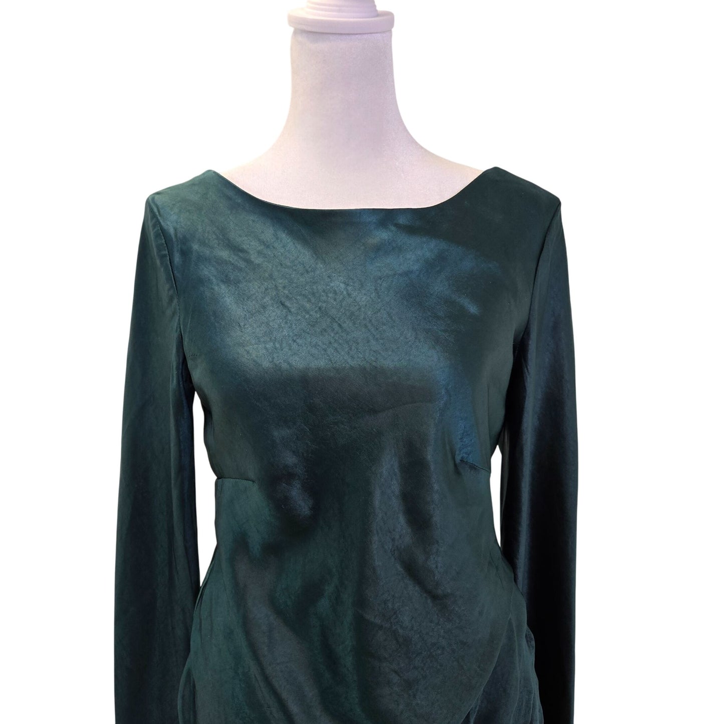 Saints + Secrets Satin Open Back Asymmetrical Hem Mini Dress Size Small
