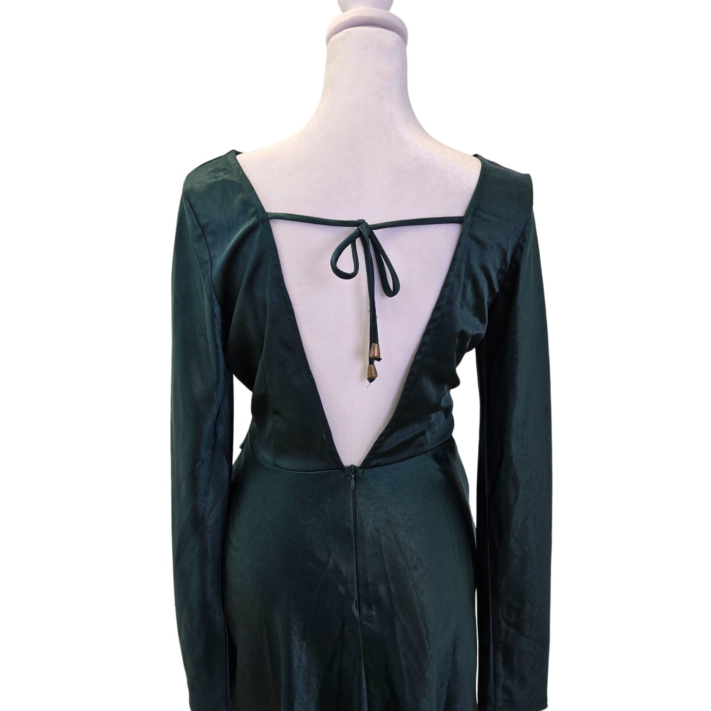 Saints + Secrets Satin Open Back Asymmetrical Hem Mini Dress Size Small