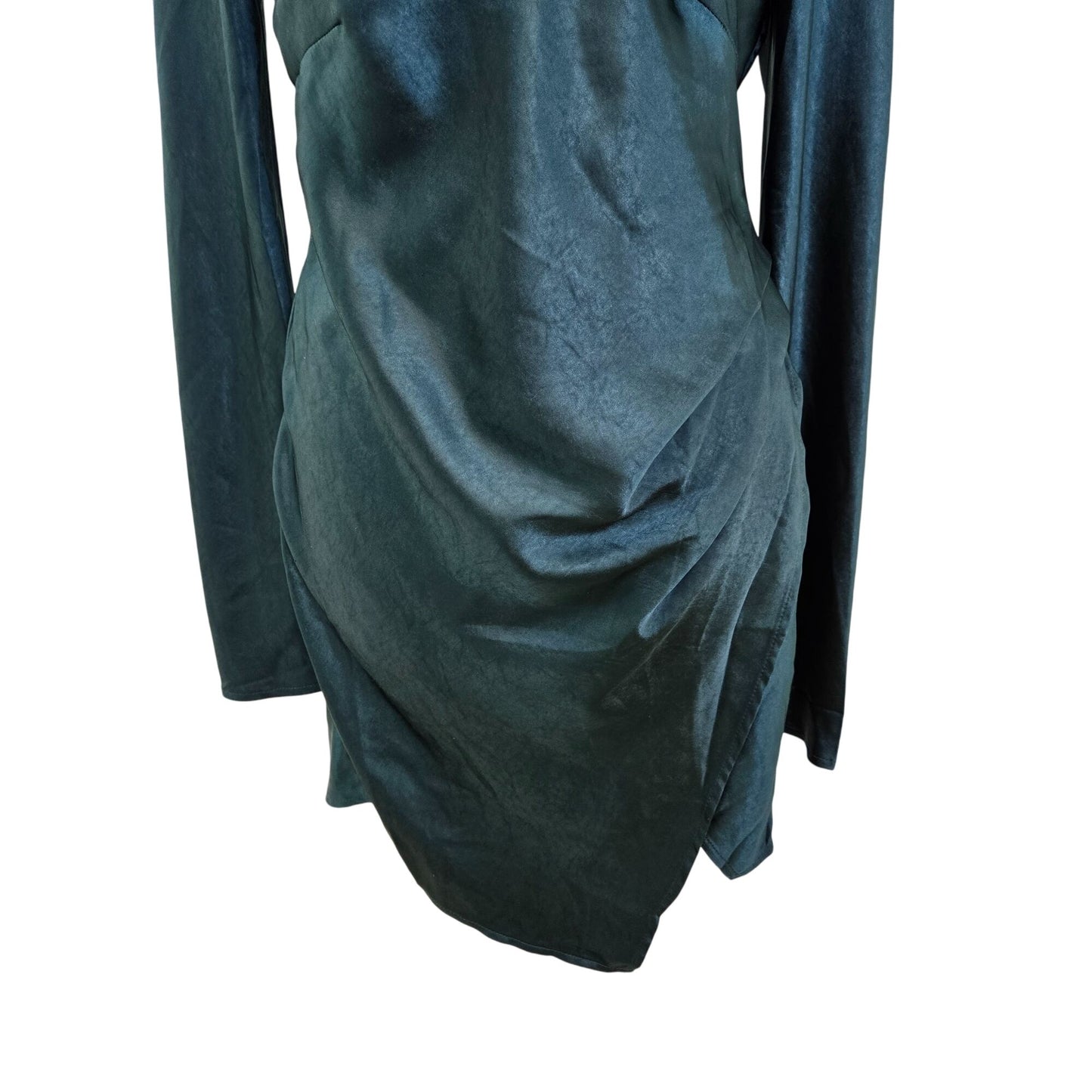 Saints + Secrets Satin Open Back Asymmetrical Hem Mini Dress Size Small