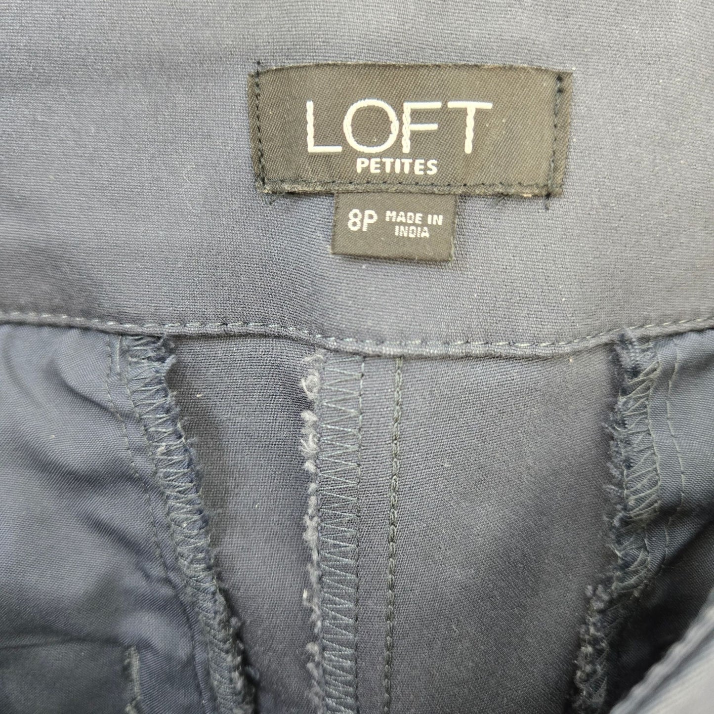 Loft High Waist Button Fly Cropped Trouser Pants Size 8 Petite