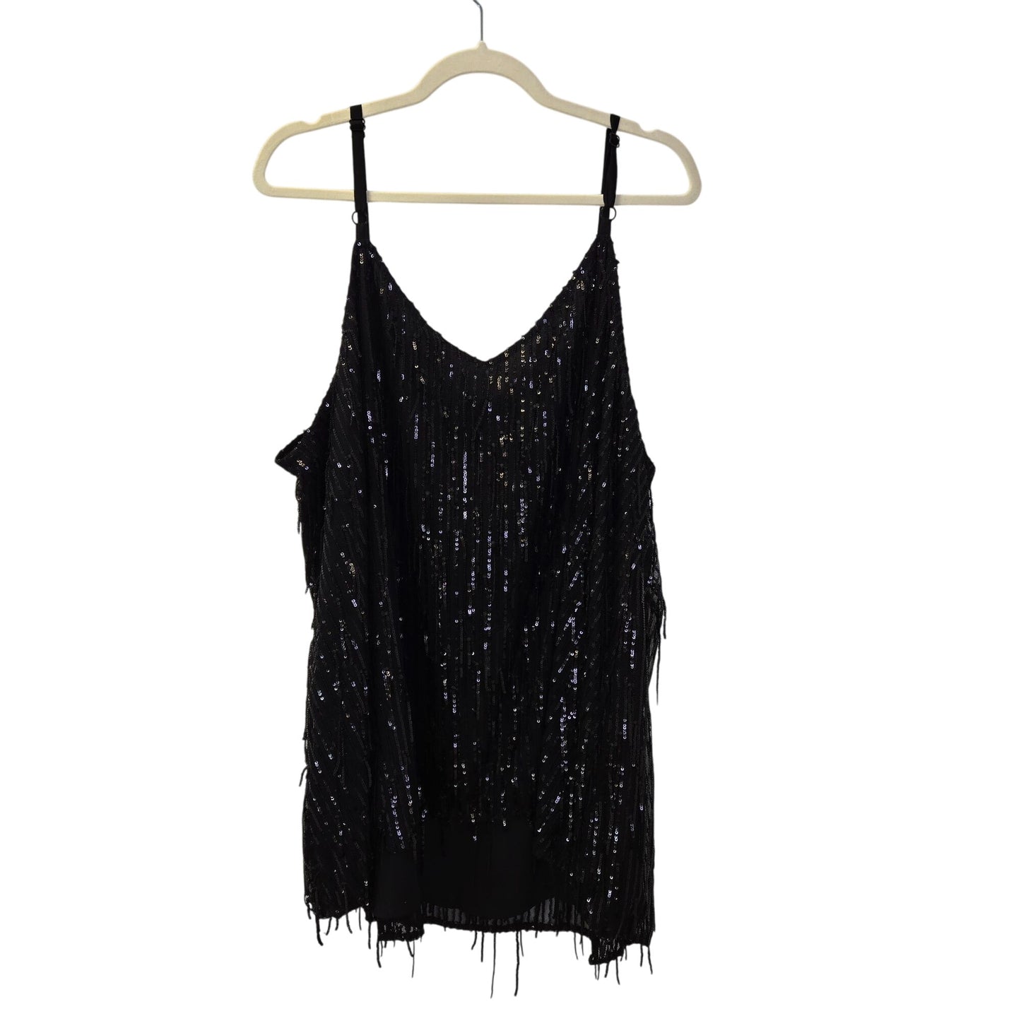 NWT Torrid Sophie Black Fringe Sequin Sleeveless Blouse Size Torrid 4/4XL