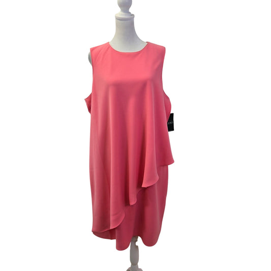 NWT Lauren Ralph Lauren Georgette Crepe Cascading Ruffle Shift Dress Size 16W