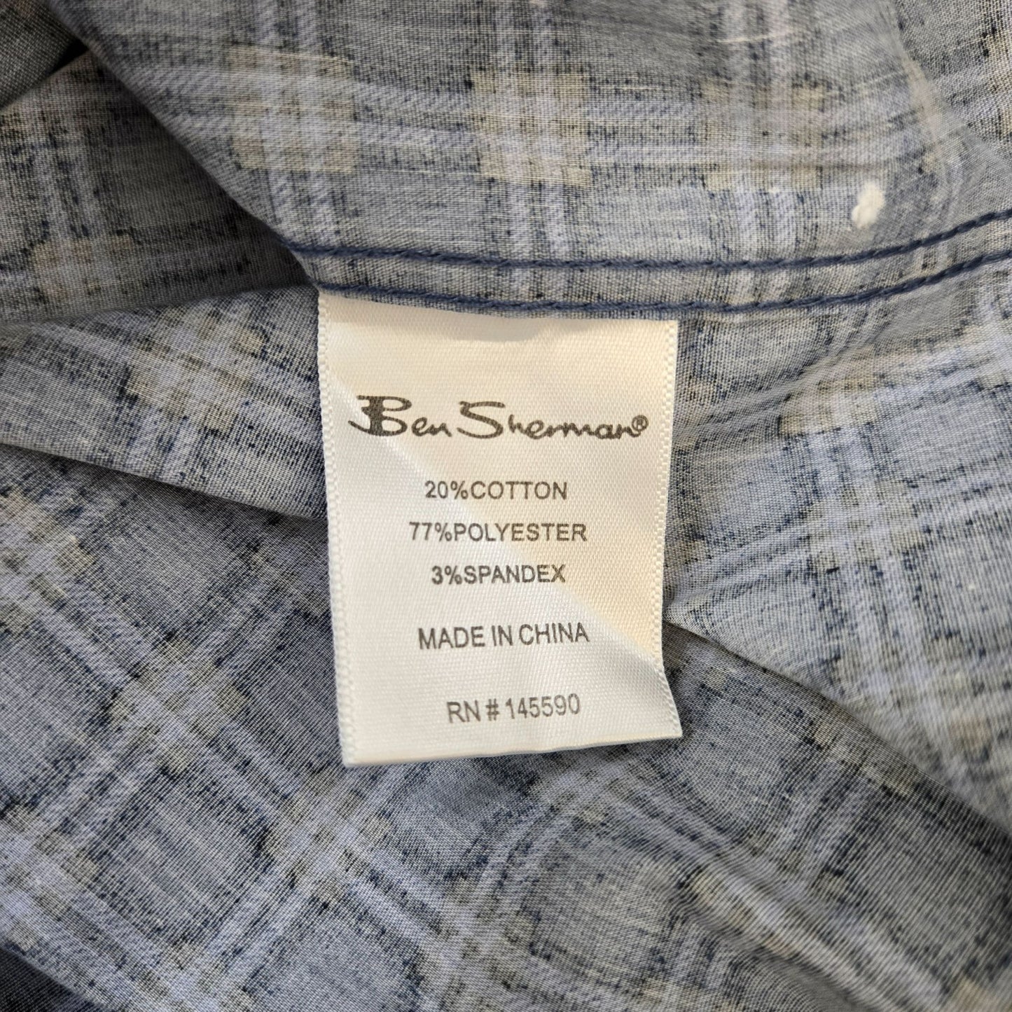 Ben Sherman Slim Fit Stretch Plaid Button Down Shirt Size Medium