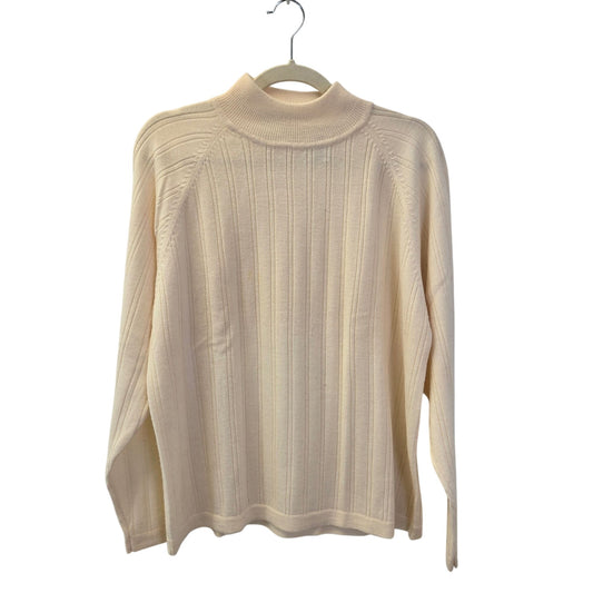 Preswick & Moore 100% Merino Wool Mockneck Ribbed Sweater Size Large