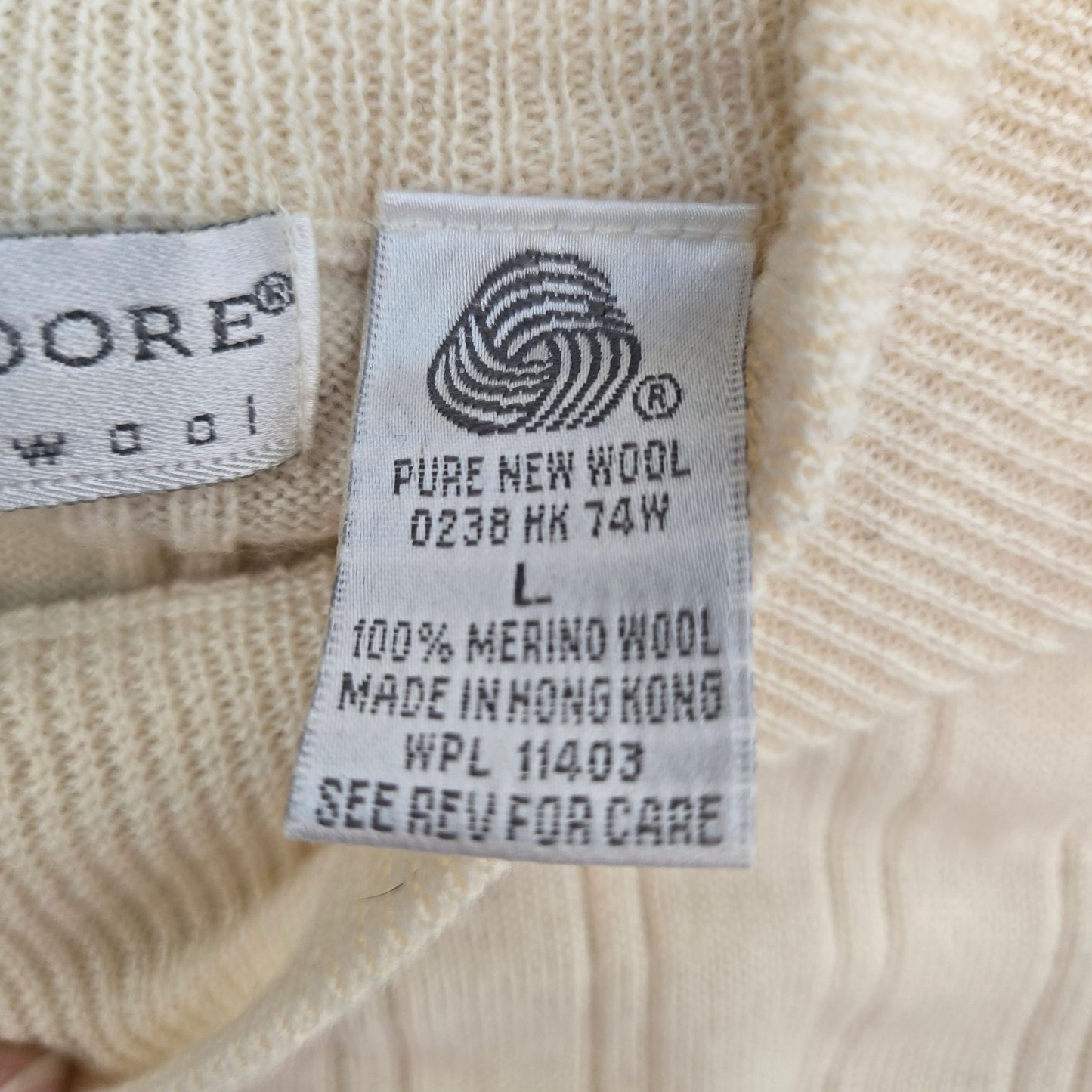 Preswick & Moore 100% Merino Wool Mockneck Ribbed Sweater Size Large