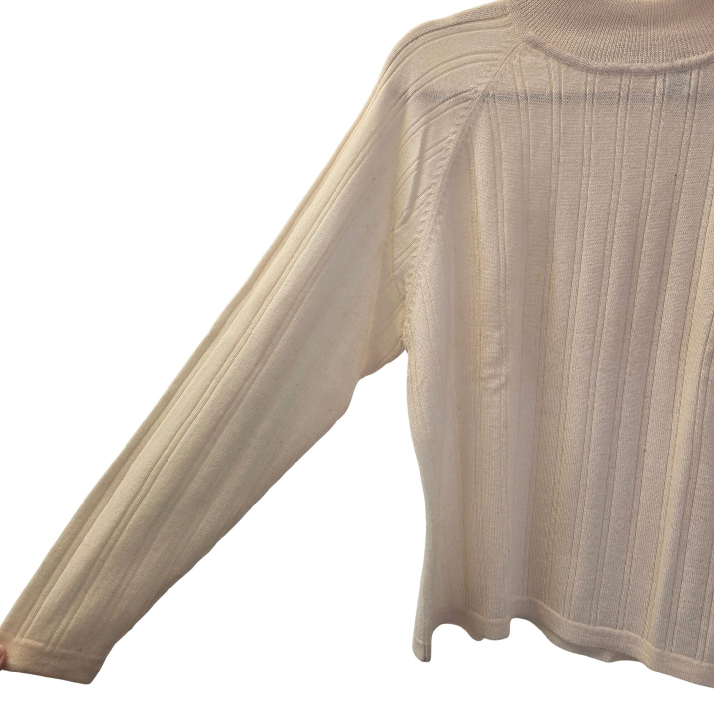 Preswick & Moore 100% Merino Wool Mockneck Ribbed Sweater Size Large