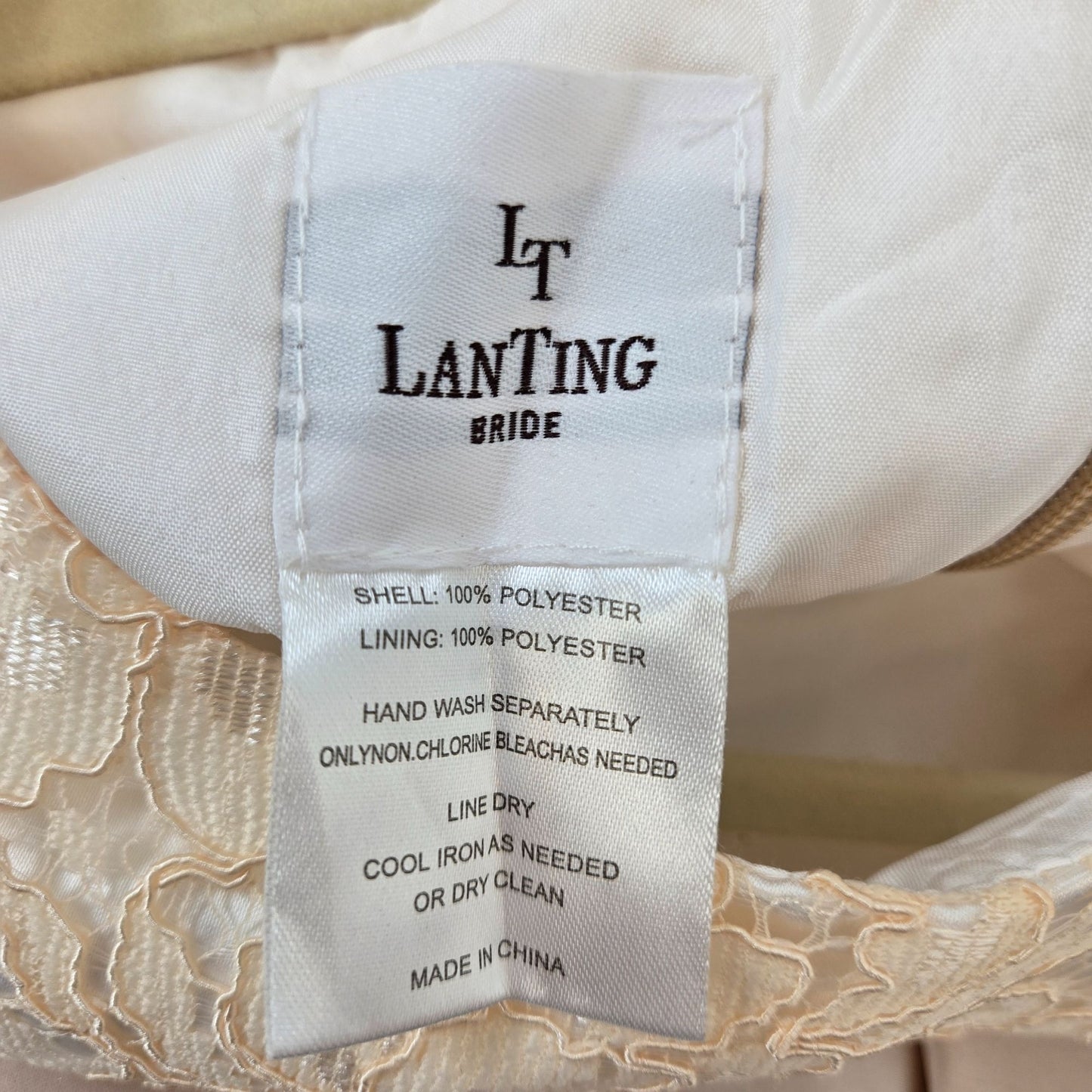 NWT LanTing Bridal Satin Lace Bodice Special Occasion Dress Size Small (est)