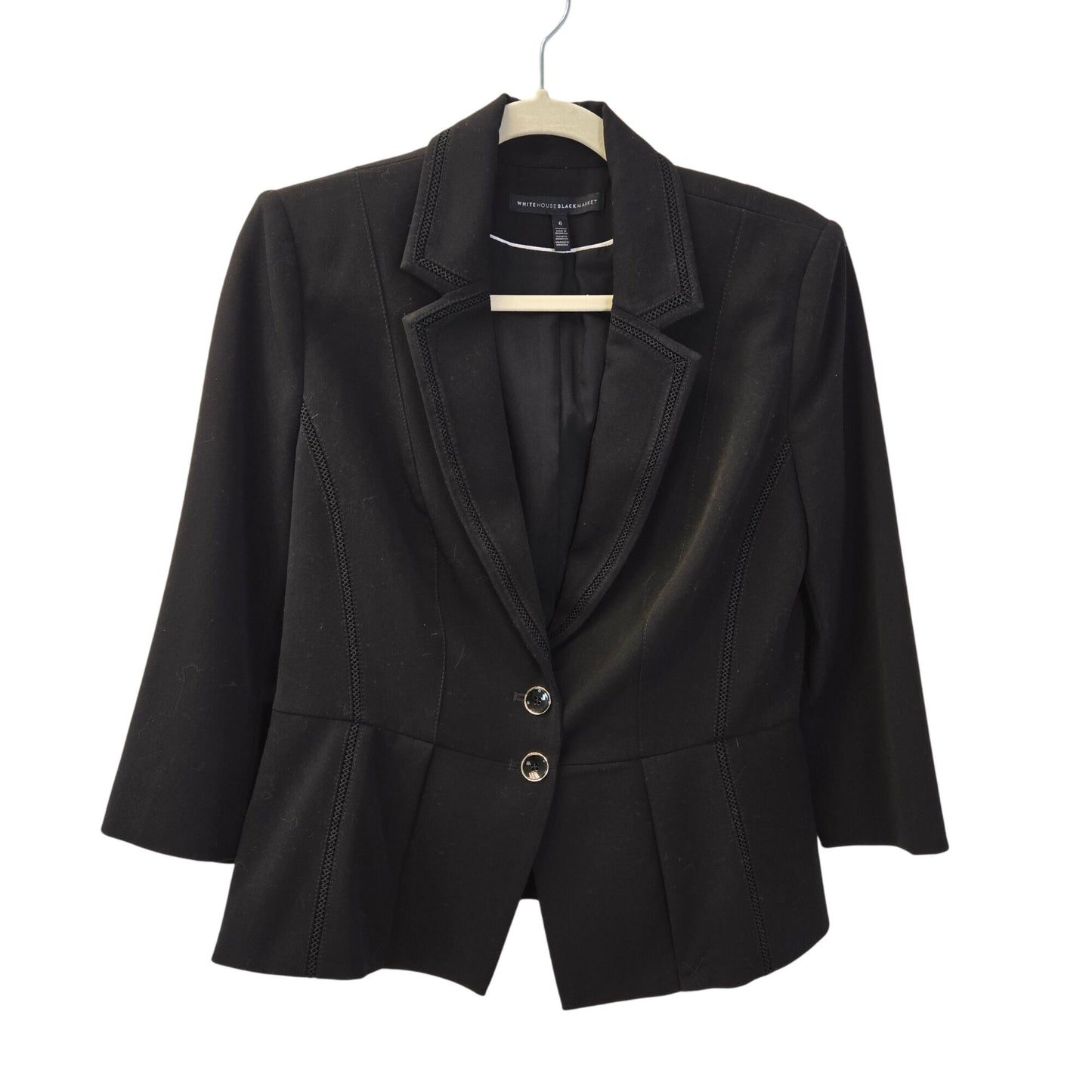 White House Black Market Two Button Peplum Hem Blazer Jacket Size 6