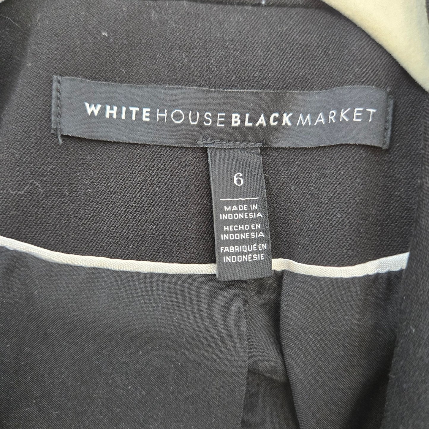 White House Black Market Two Button Peplum Hem Blazer Jacket Size 6
