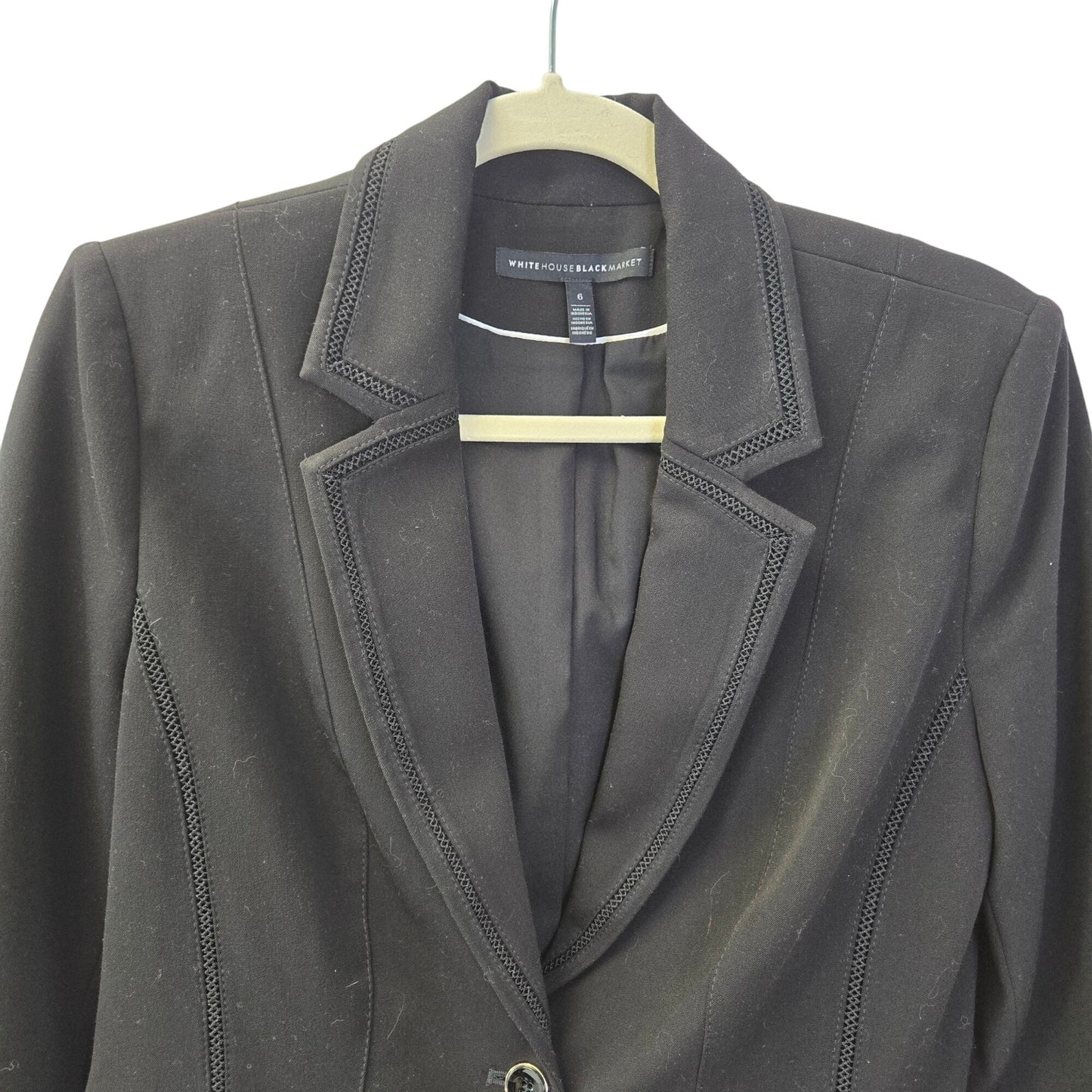 White House Black Market Two Button Peplum Hem Blazer Jacket Size 6