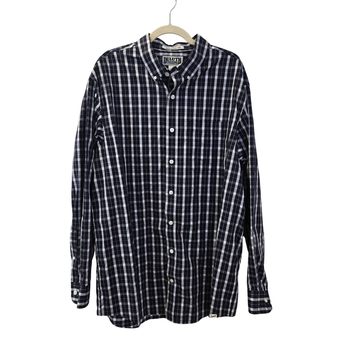 Duluth Trading Company Wrinklefighter Relaxed Fit Long Sleeve Shirt Size L Tall
