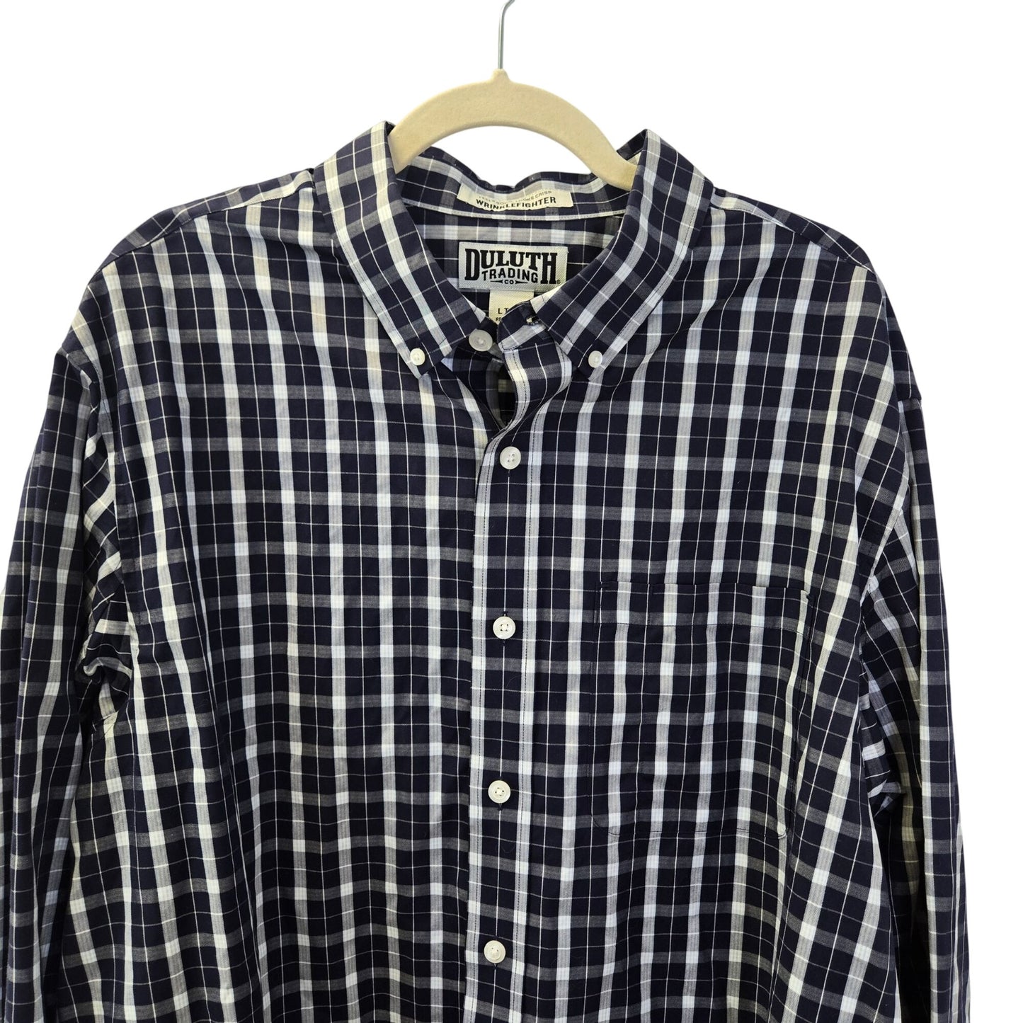 Duluth Trading Company Wrinklefighter Relaxed Fit Long Sleeve Shirt Size L Tall