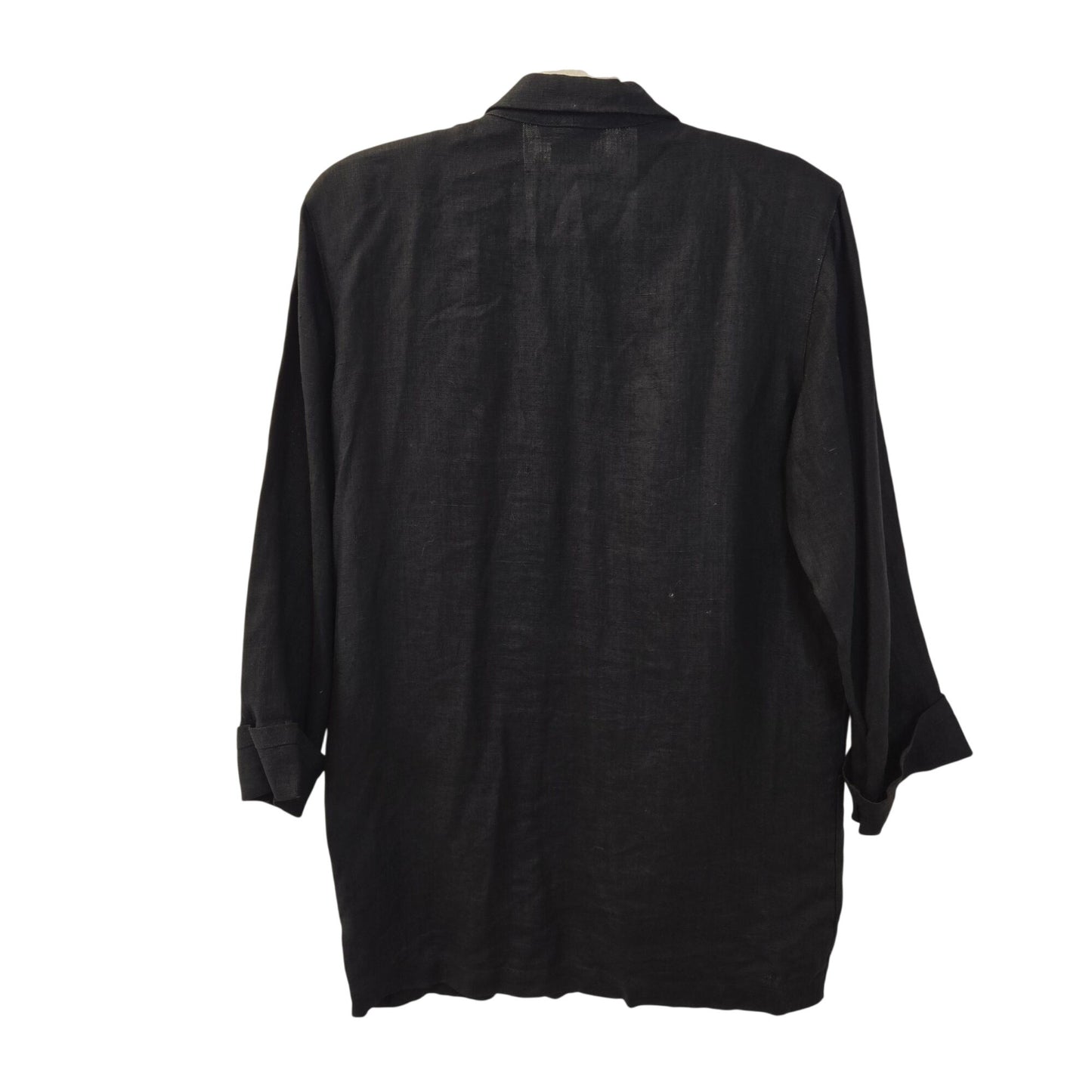Paula Saker 100% Linen One Button Longline 3/4 Sleeve Blazer Size 8