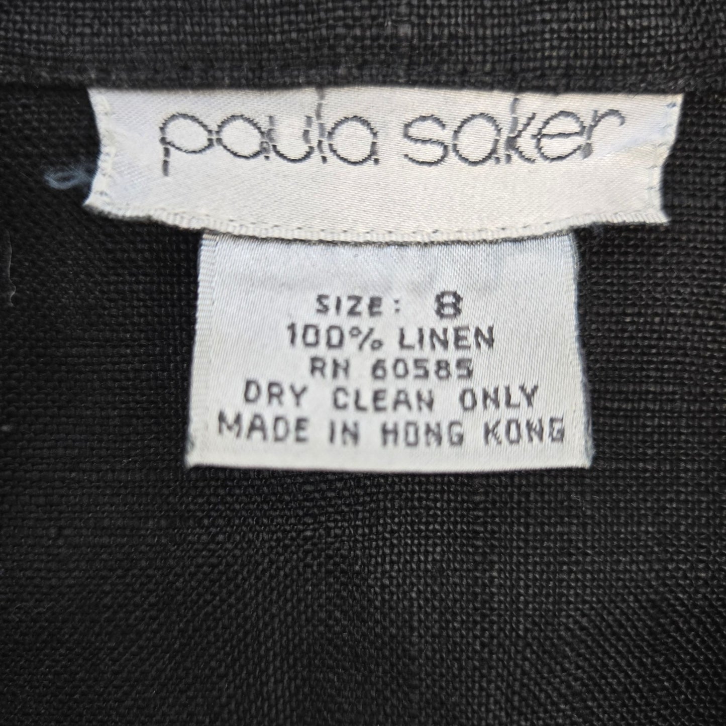 Paula Saker 100% Linen One Button Longline 3/4 Sleeve Blazer Size 8
