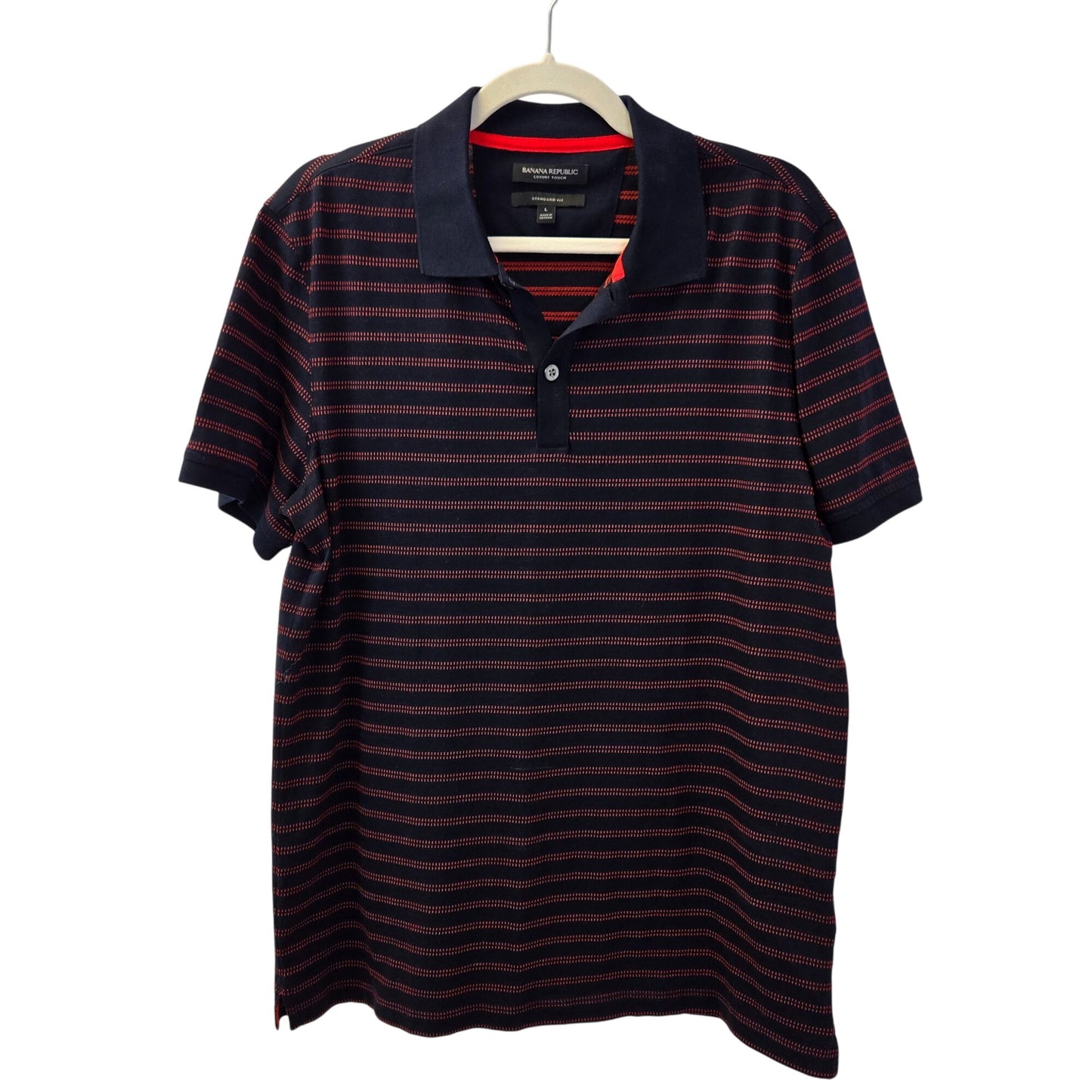 Banana Republic Luxury Touch Striped Polo Shirt Size Large