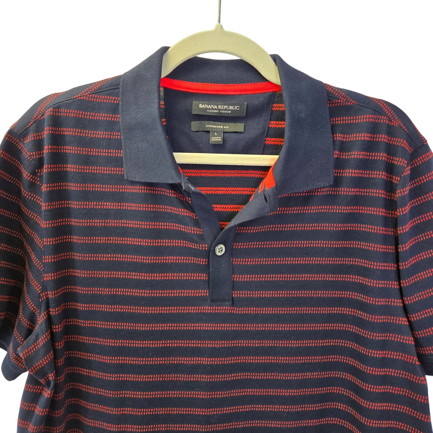 Banana Republic Luxury Touch Striped Polo Shirt Size Large