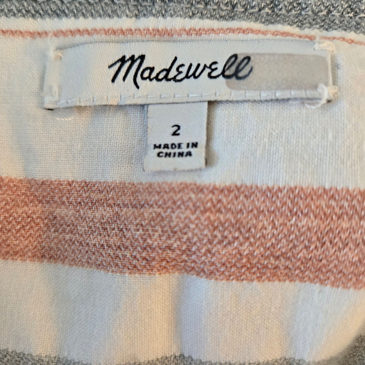 NWOT Madewell V-Neck Tie Waist Striped Jumpsuit Size 2