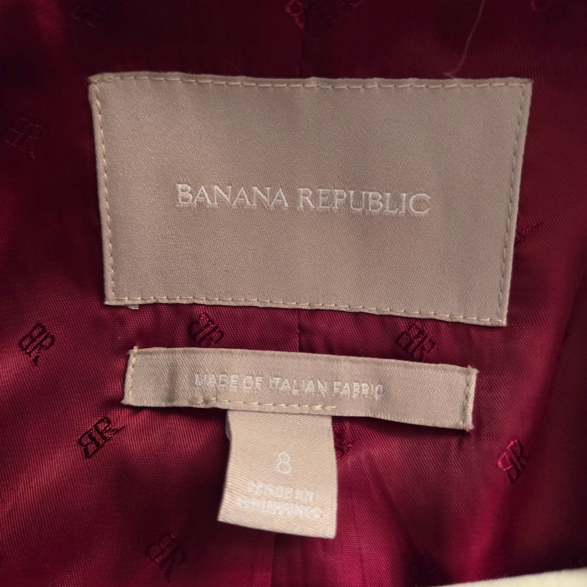 Banana Republic Wool Blend Tweed One Button Blazer Jacket Size 8