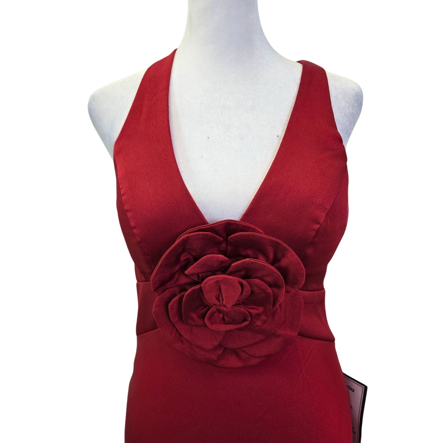 NWT B. Darlin Satin 3D Rose Applique Formal Gown Size Juniors 3/4