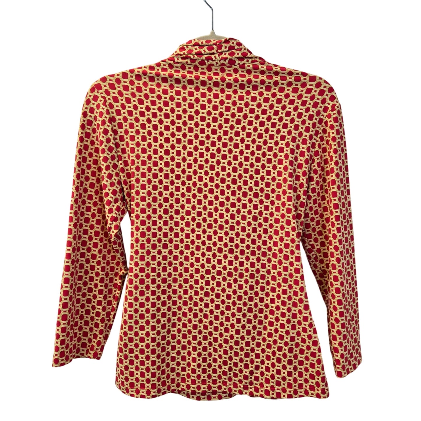 J. McLaughlin Catalina Cloth Graphic Chain Print Faux Wrap Top Size Small