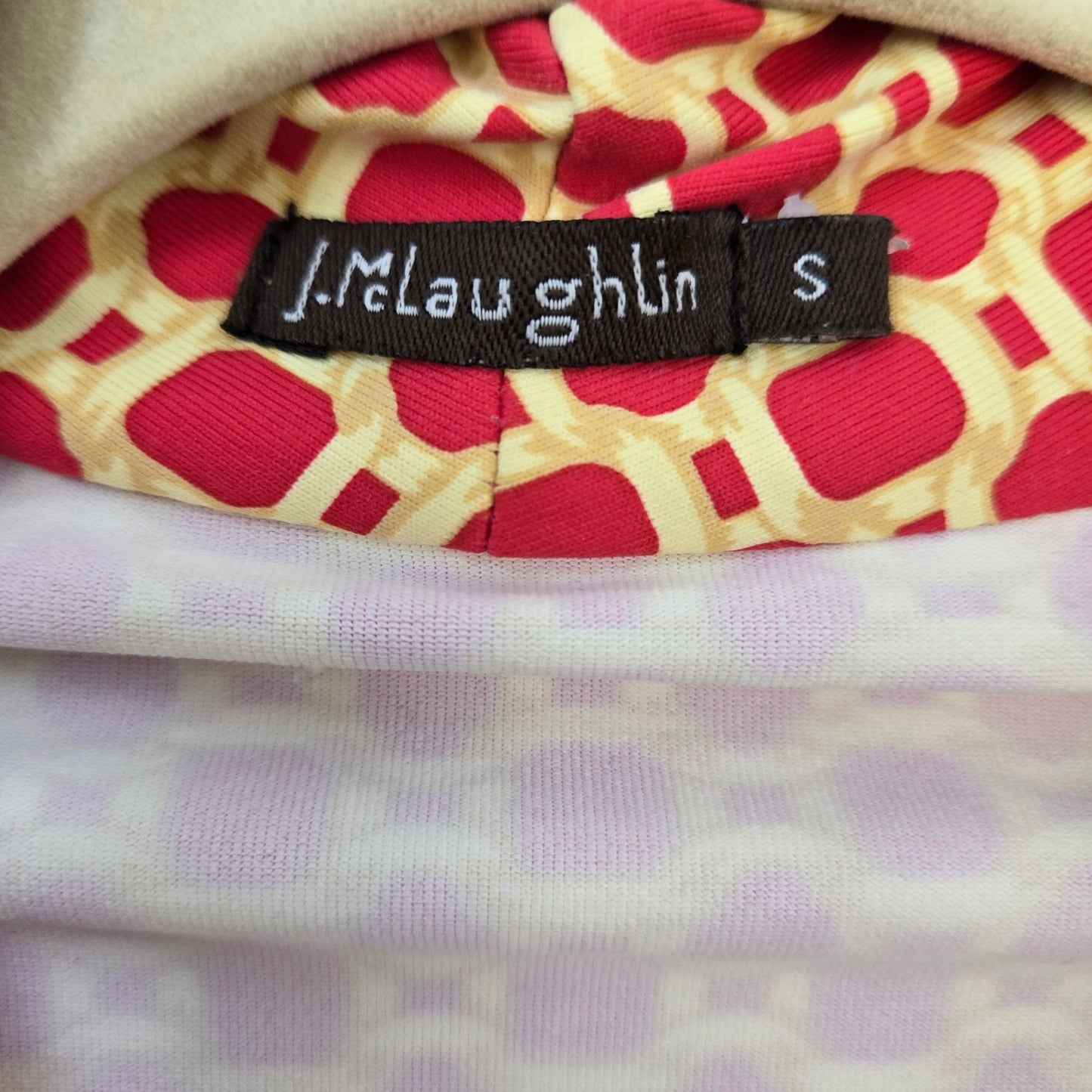 J. McLaughlin Catalina Cloth Graphic Chain Print Faux Wrap Top Size Small