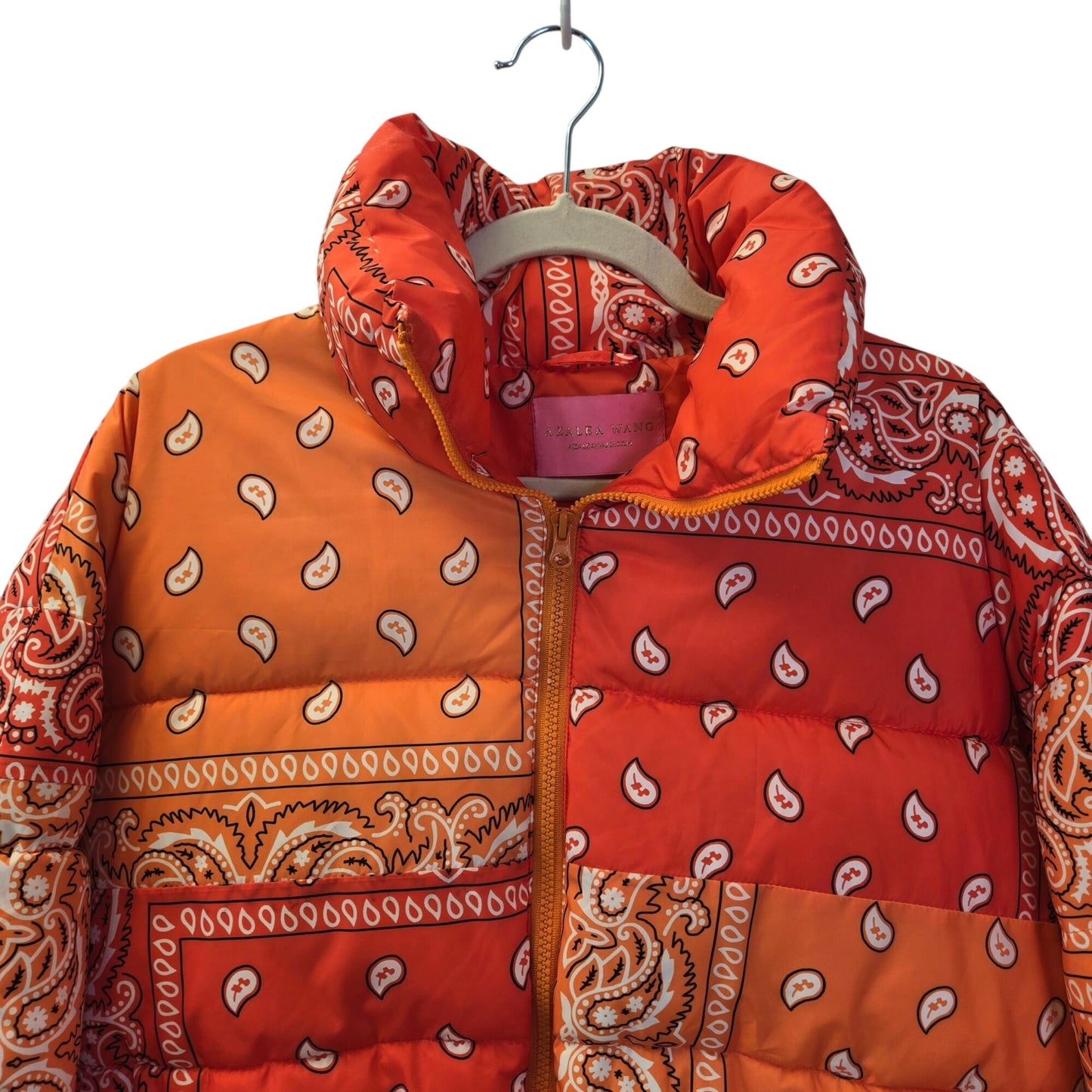 Azalea Wang Paisley Midtown Crop Puffer Jacket Size Large