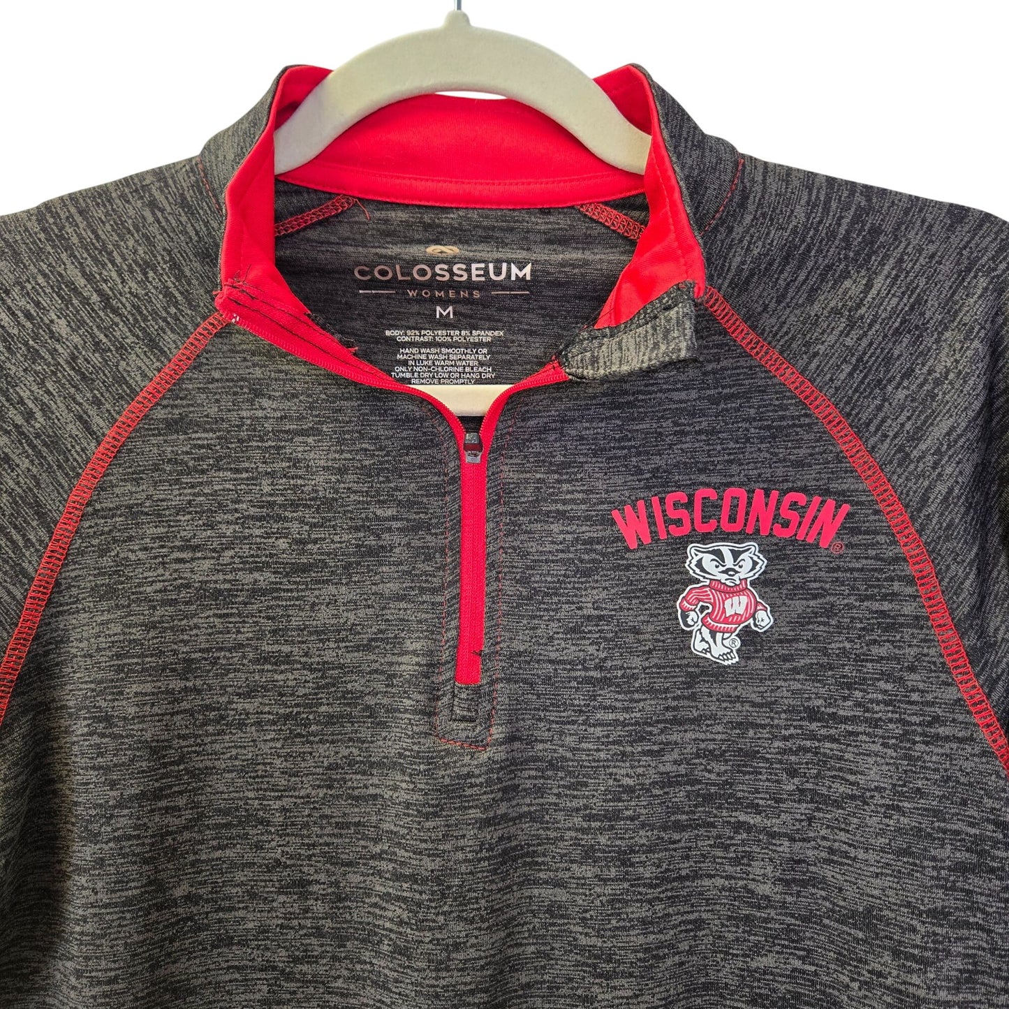 Colosseum University of Wisconsin Badgers Quarter Zip Activewear Jacket Size Medium