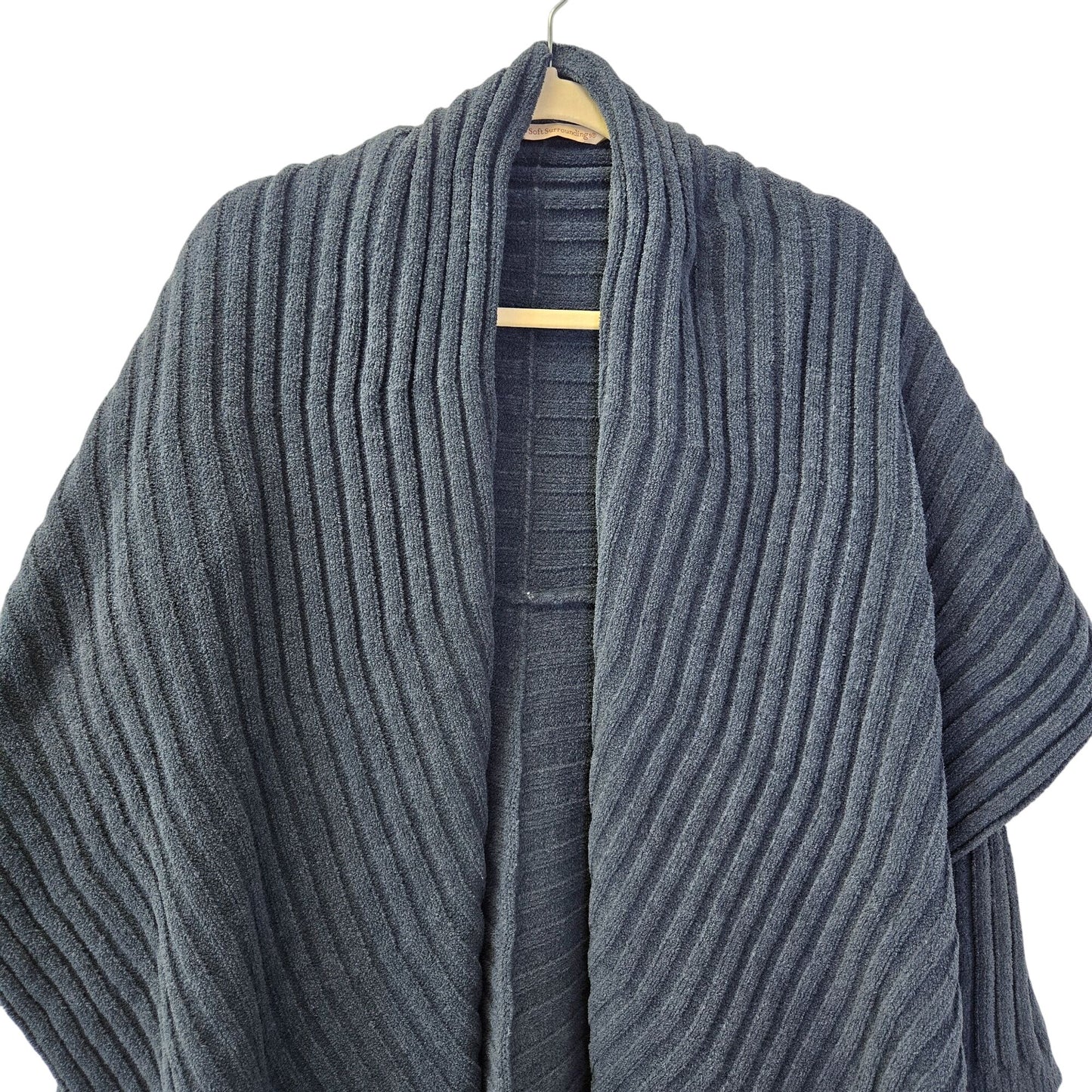 Soft Surroundings Chunky Ribbed Oversized Collar Cardigan Sweater Size L/XL