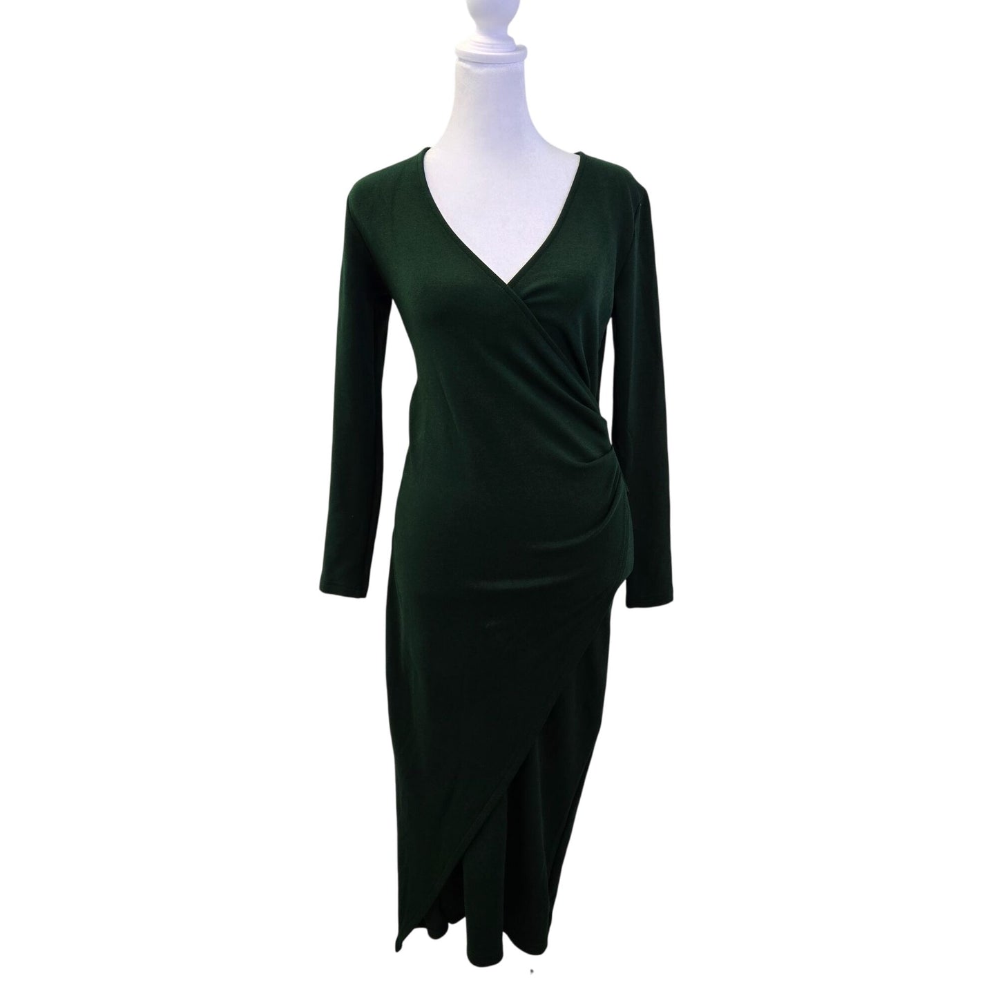 NWT OGL MaxWarm Surplice Wrap Long Sleeve Midi Dress Size Small