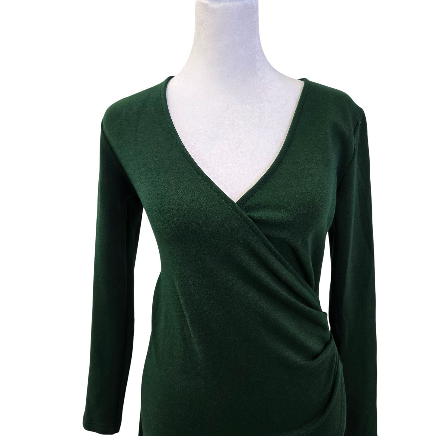 NWT OGL MaxWarm Surplice Wrap Long Sleeve Midi Dress Size Small