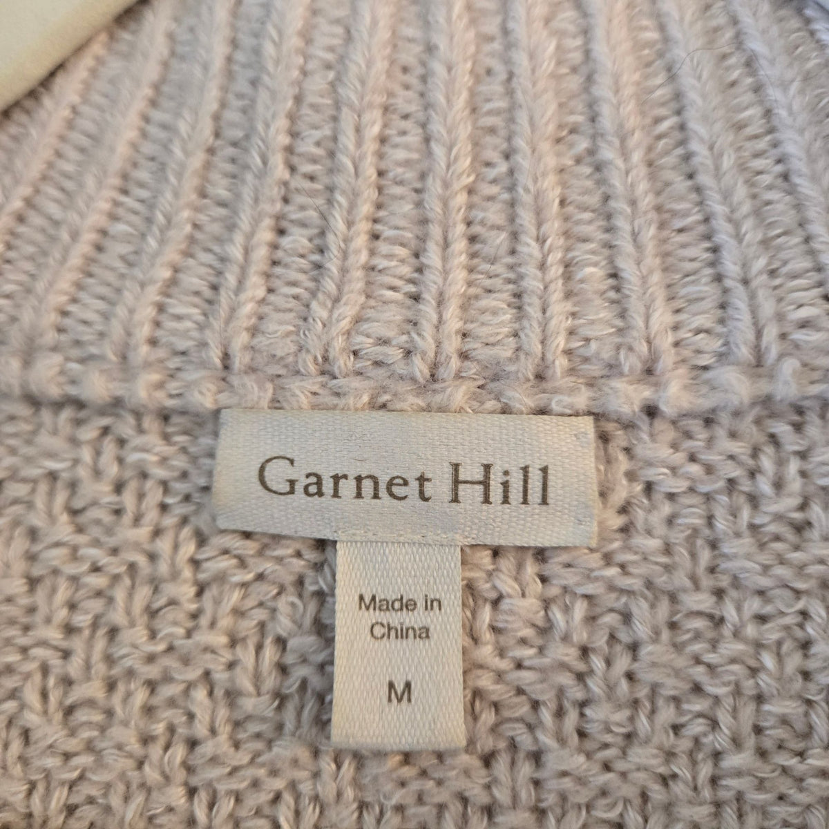 Garnet Hill Wool & Linen Woven Full Zip Cardigan Sweater Size Medium
