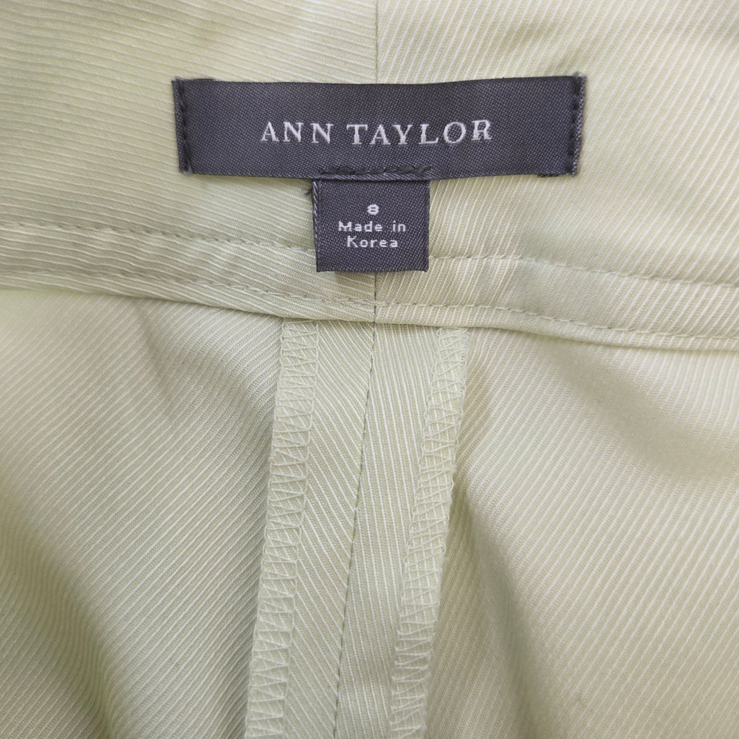 Ann Taylor Lime Green Straight Leg Crop Trouser Pants Size 8