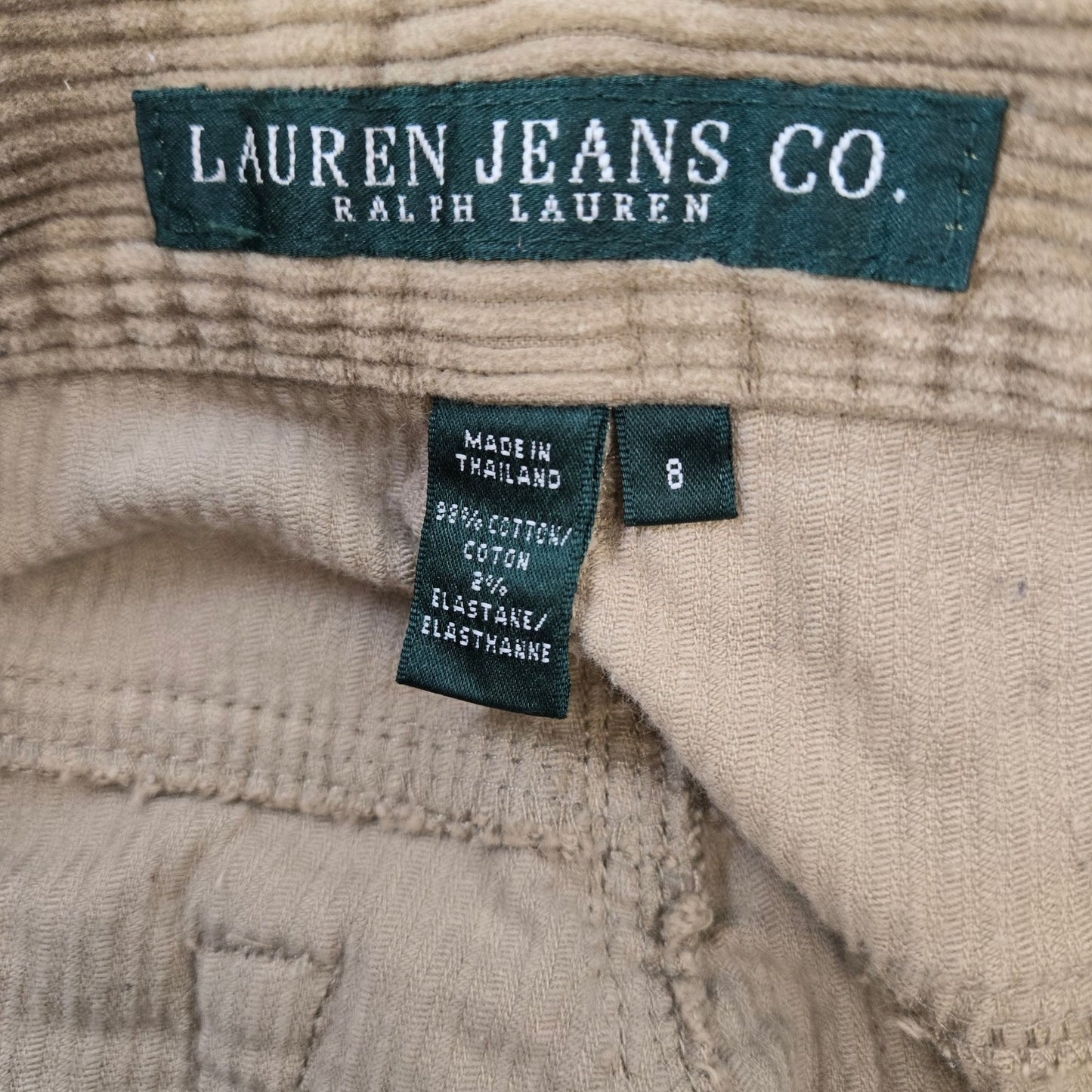 Lauren Ralph Lauren Wide Whale Corduroy Straight Leg Pants Size 8