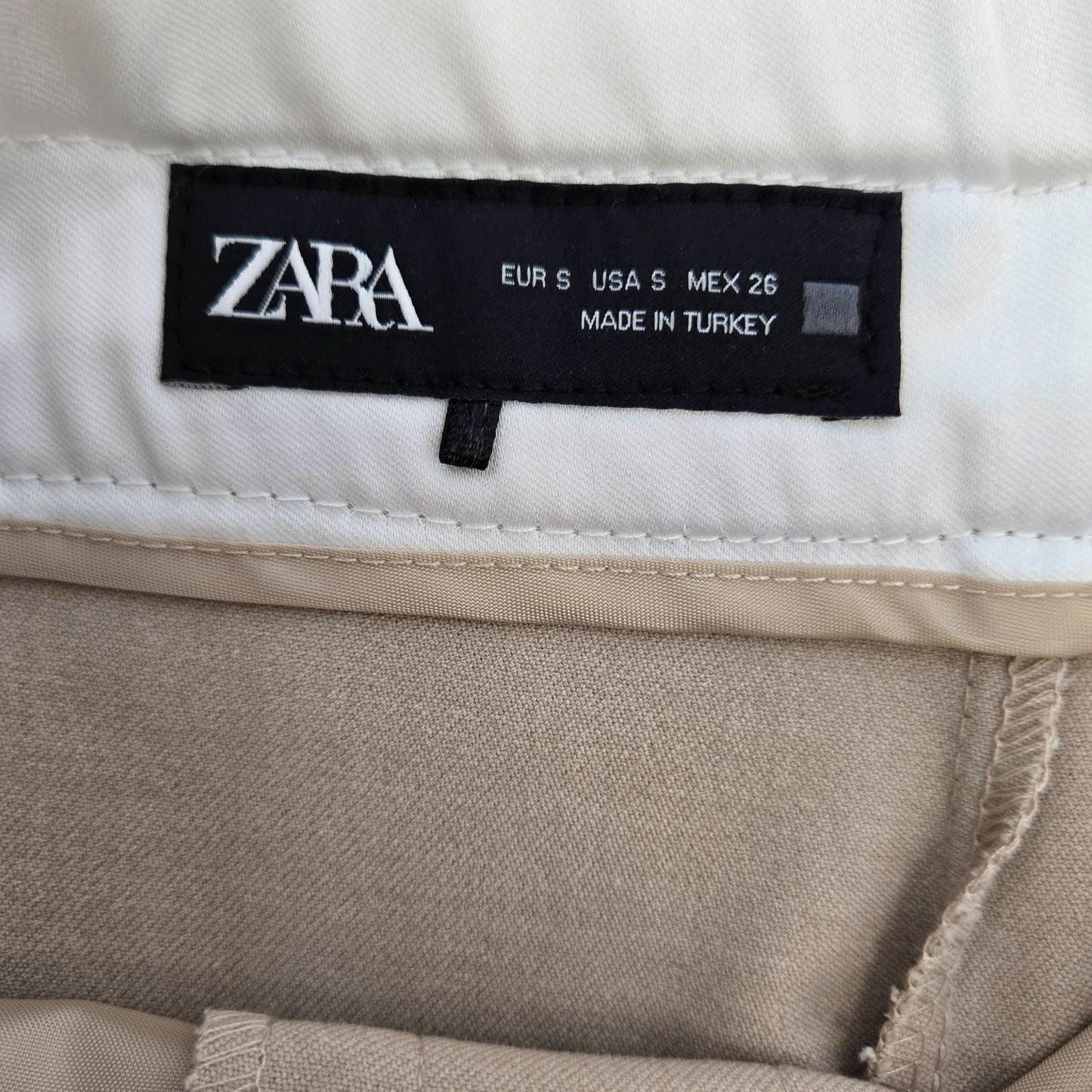 Zara Wide Leg Double Waistband High Rise Trouser Pants Size Small