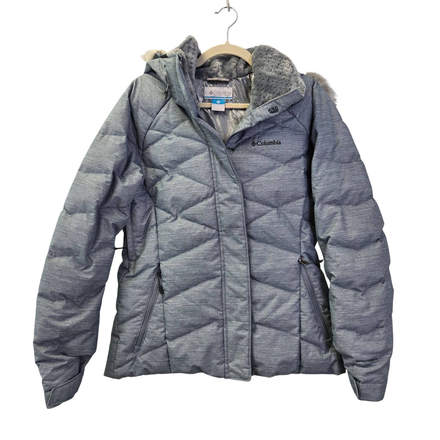 Columbia Lay D Down Quilted Hooded Ski & Snowboard Jacket Size Large
