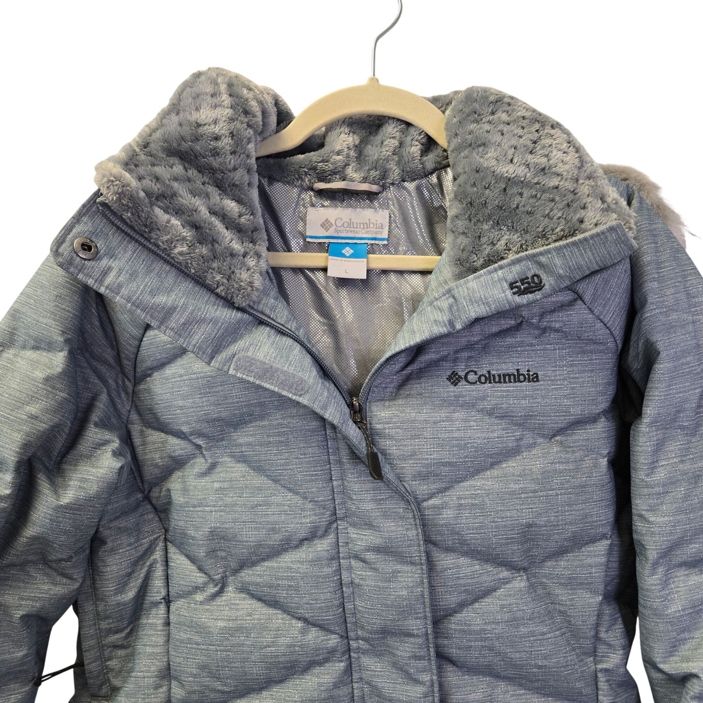 Columbia Lay D Down Quilted Hooded Ski & Snowboard Jacket Size Large