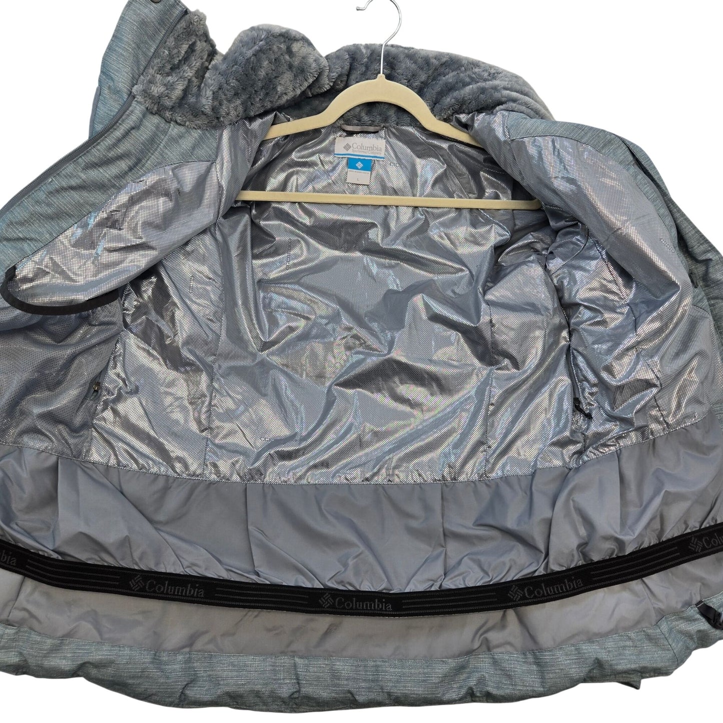 Columbia Lay D Down Quilted Hooded Ski & Snowboard Jacket Size Large
