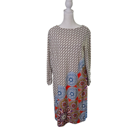 Chico's Mixed Boho Medallion Graphic Print Shift Dress Size Chico's 1/Medium