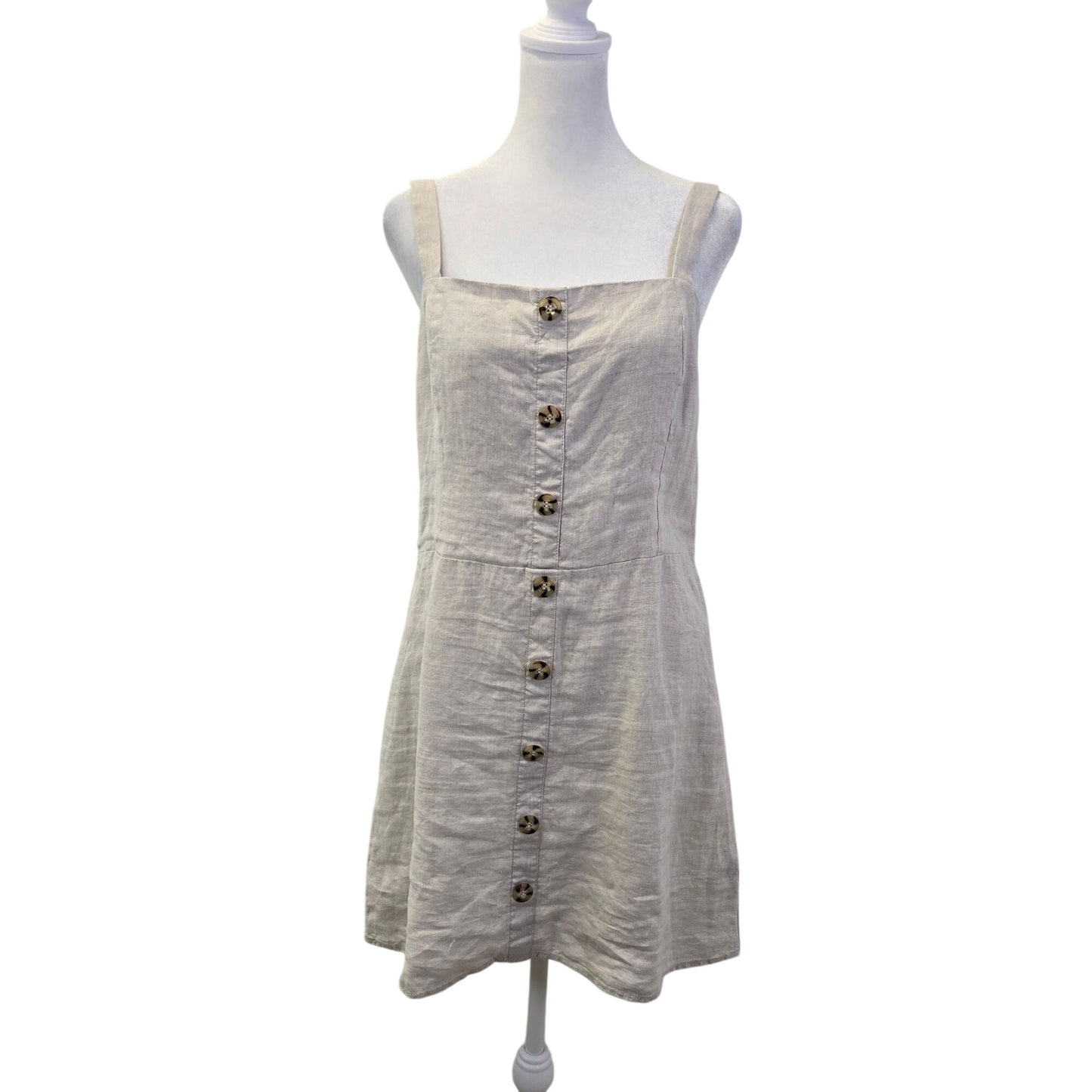 Rhythm. 100% Linen Faux Mini Shirt Dress Size Large