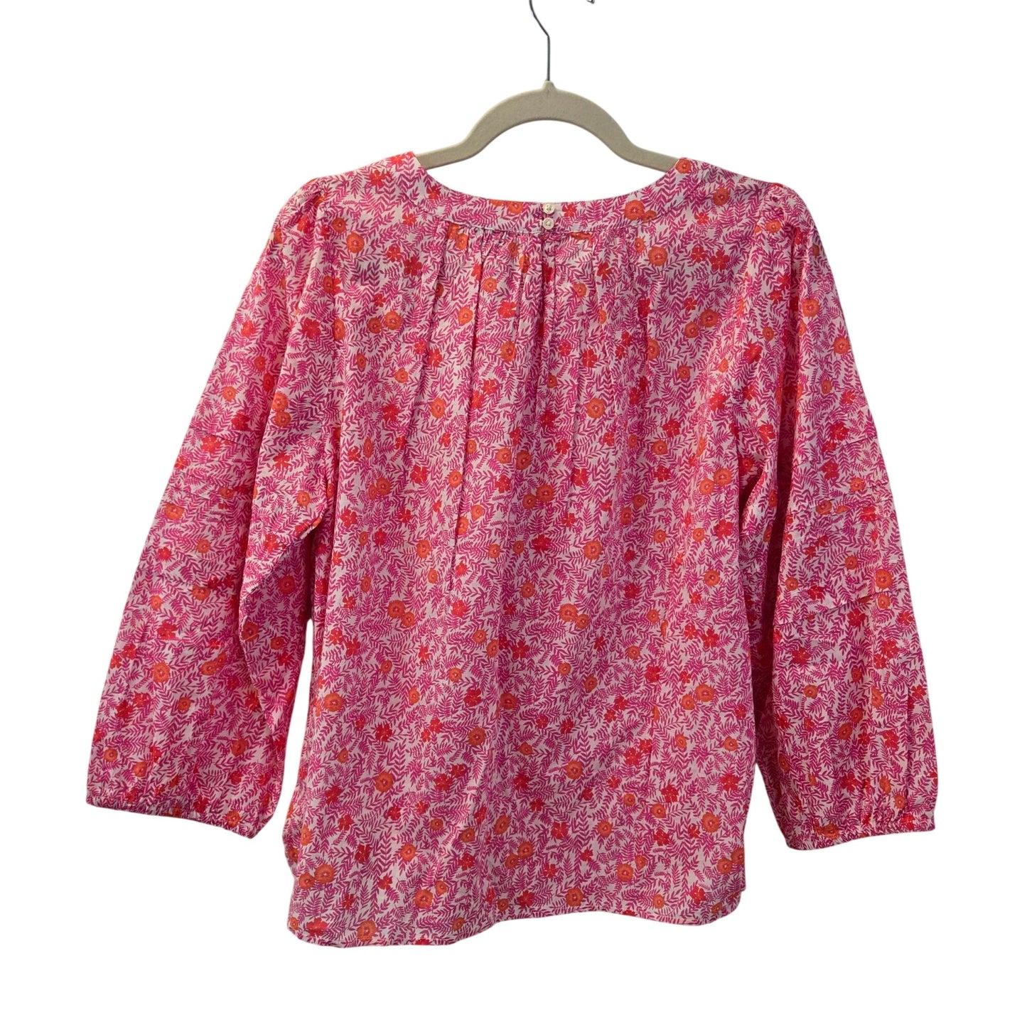 NWT J. Crew Factory Floral Printed Puff Sleeve Pintuck Top Size Medium