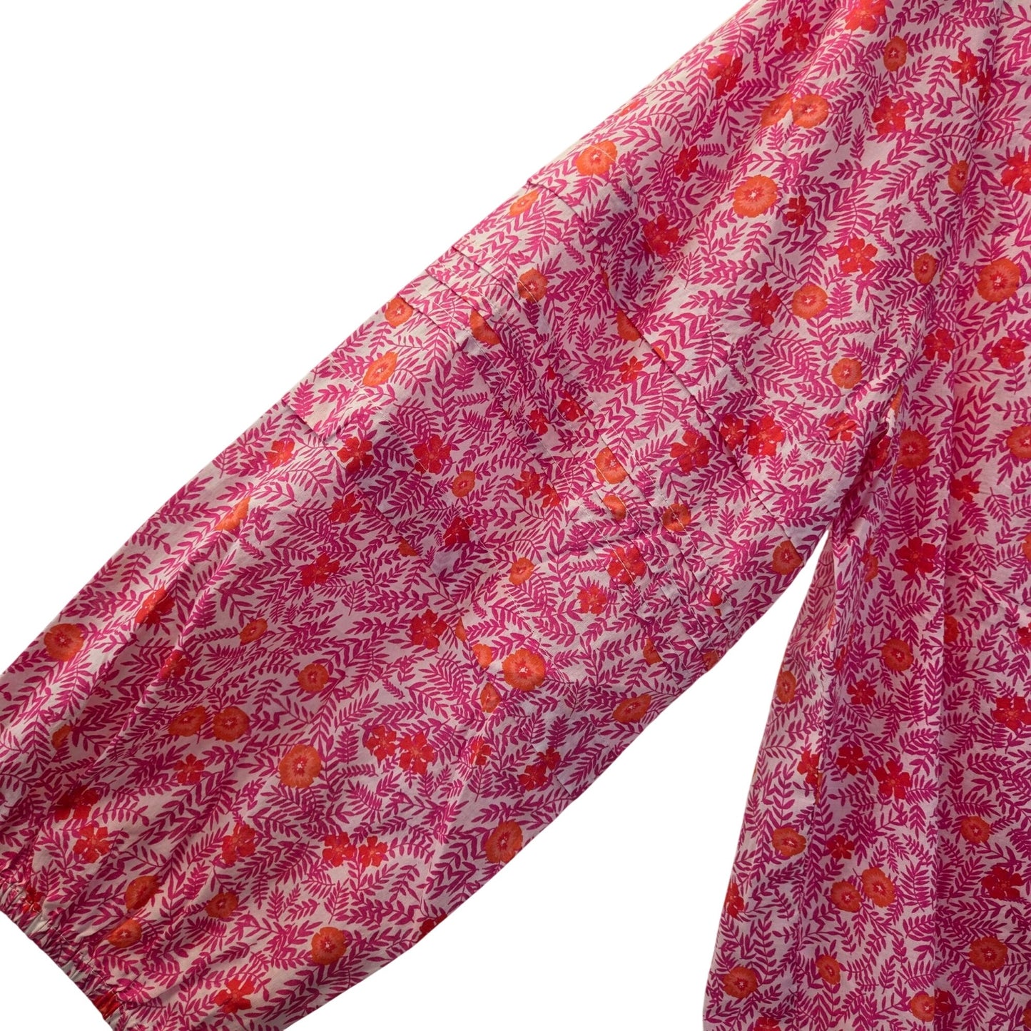 NWT J. Crew Factory Floral Printed Puff Sleeve Pintuck Top Size Medium
